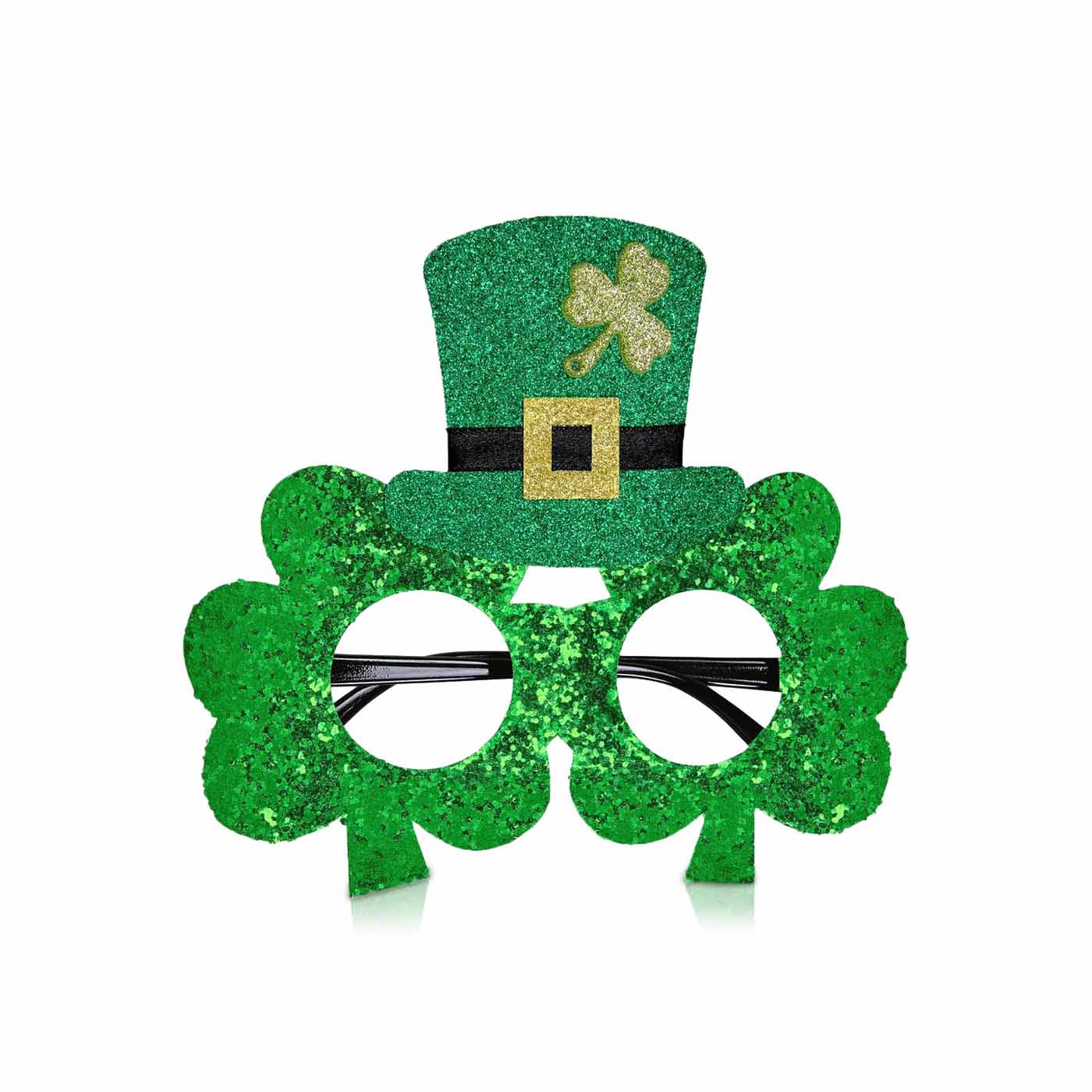 Widmann Mini Top Hat With Glitter Glasses Green