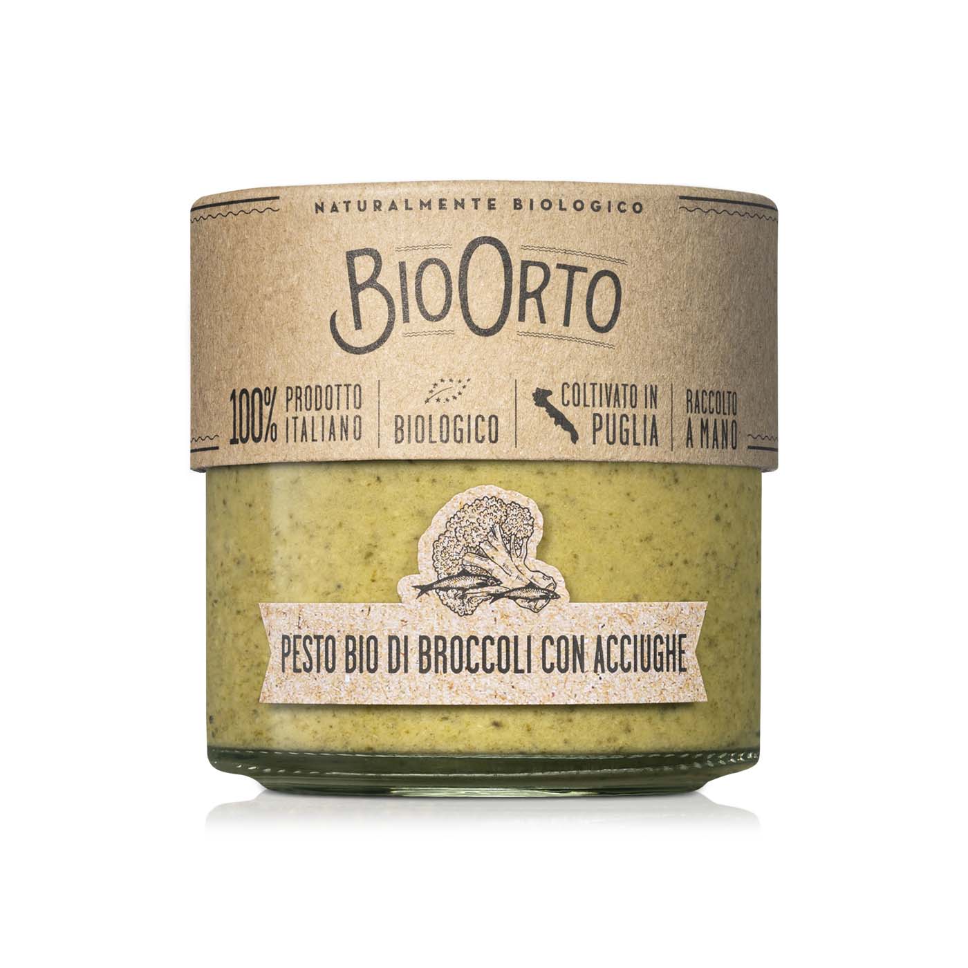Bio Orto Organic Broccoli Pesto with Anchovies 180g