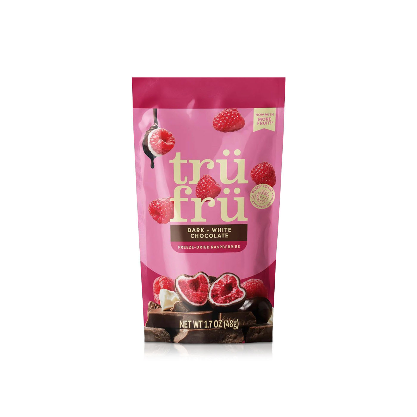 Trufru Raspberries In White & Dark Chocolate 48g