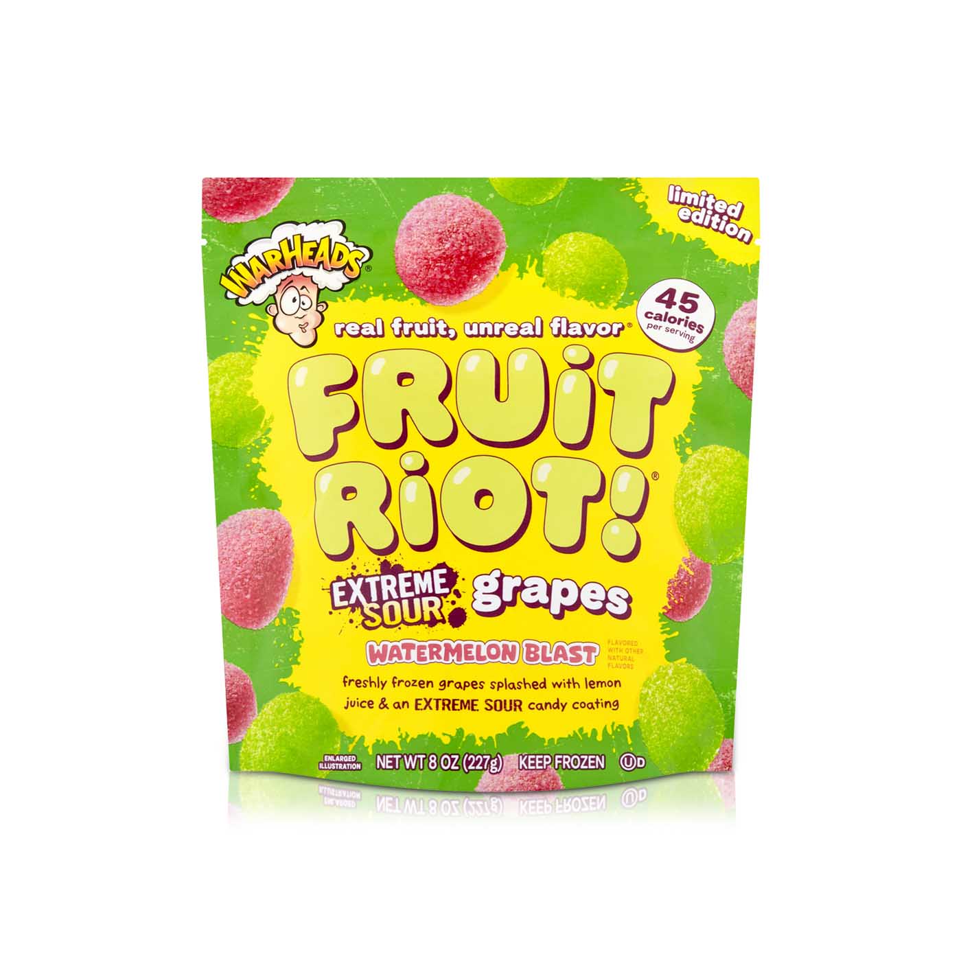Fruit Riot Frozen Warheads Watermelon Blast Extreme Sour Grapes 227g