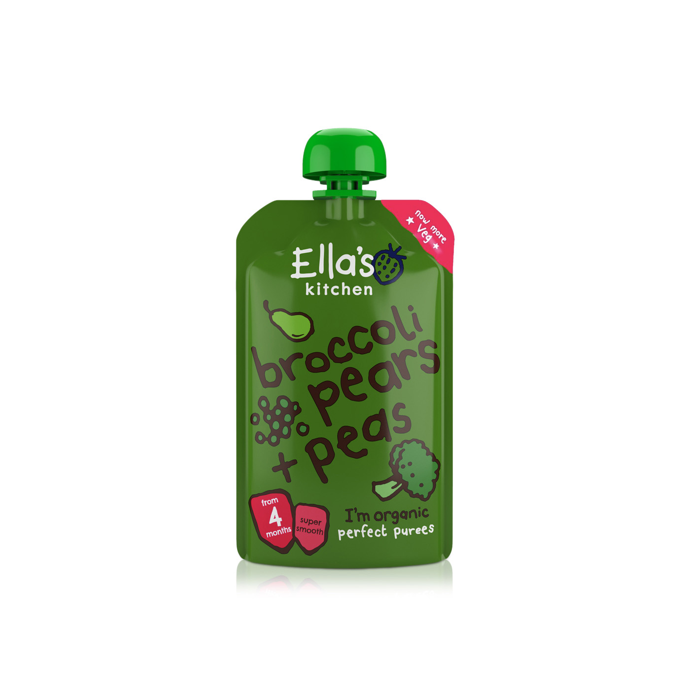 Ella's Kitchen Broccoli Pear Peas 4+ Months 120g
