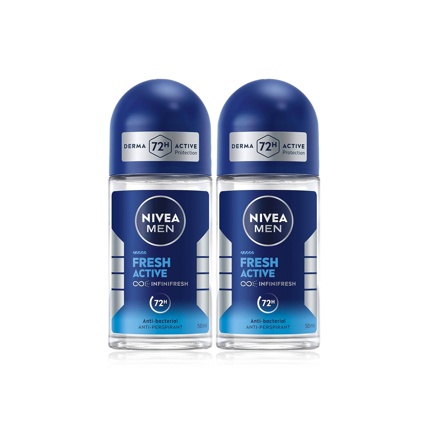Nivea Men Deodorant Roll On Fresh Active 50ml x2 Ecobox