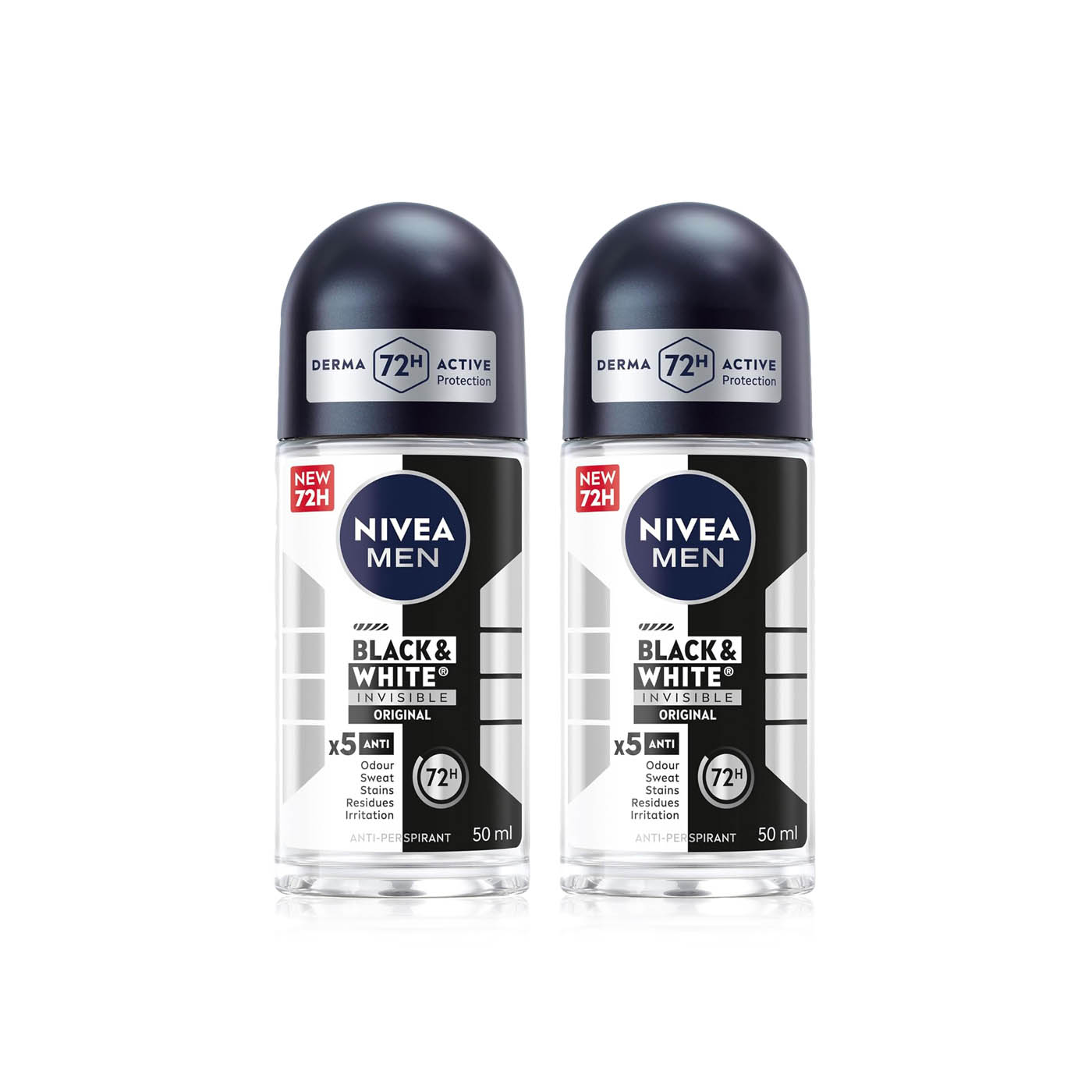 Nivea Deodorant Roll On Black & White Original 50ml x2 Ecobox