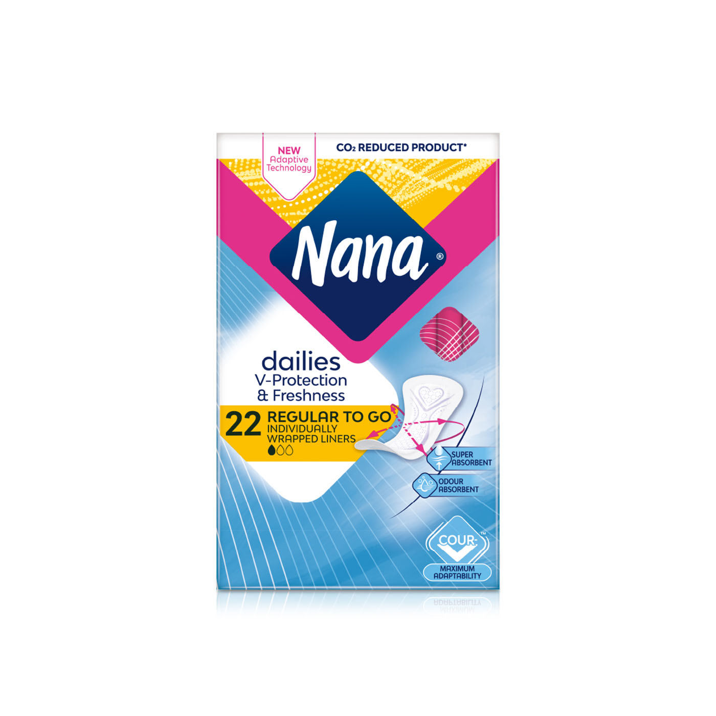 Nana Dailies V Protection and Freshness Regular Liners 22 Pack