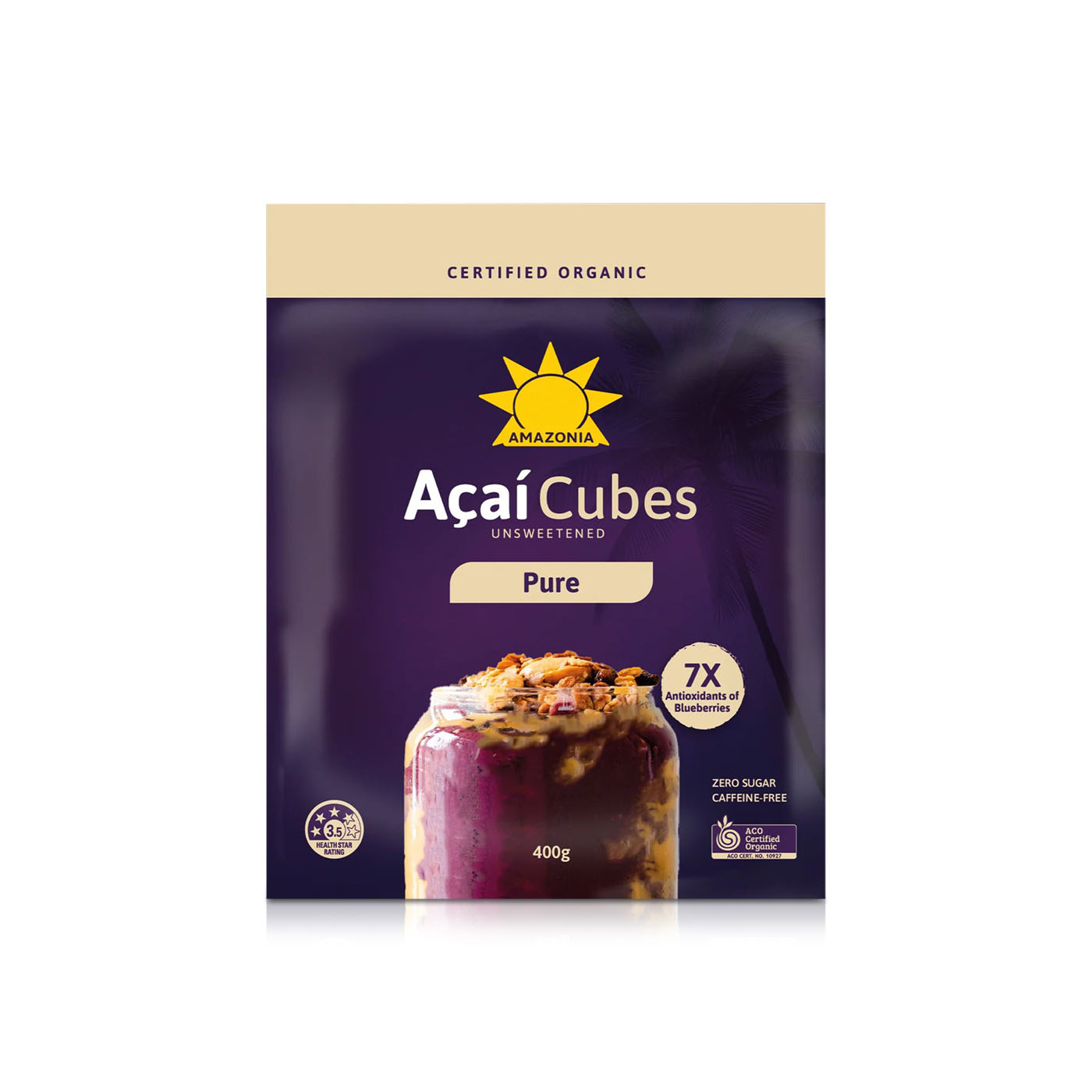 Amazonia Acai Cubes Unsweetened Pure 400g