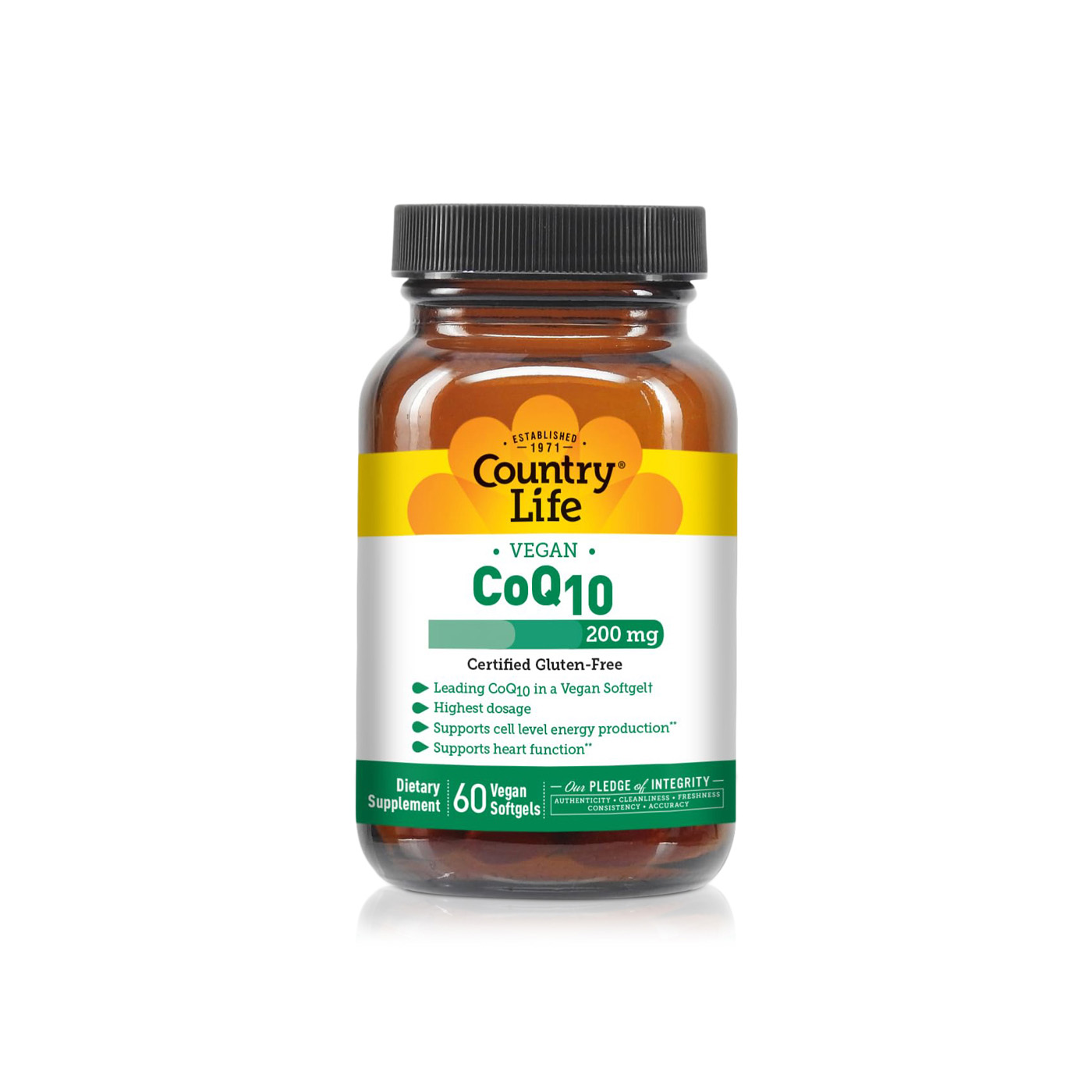 Country Life Vegan CoQ10 200mg Vegan Softgels x60