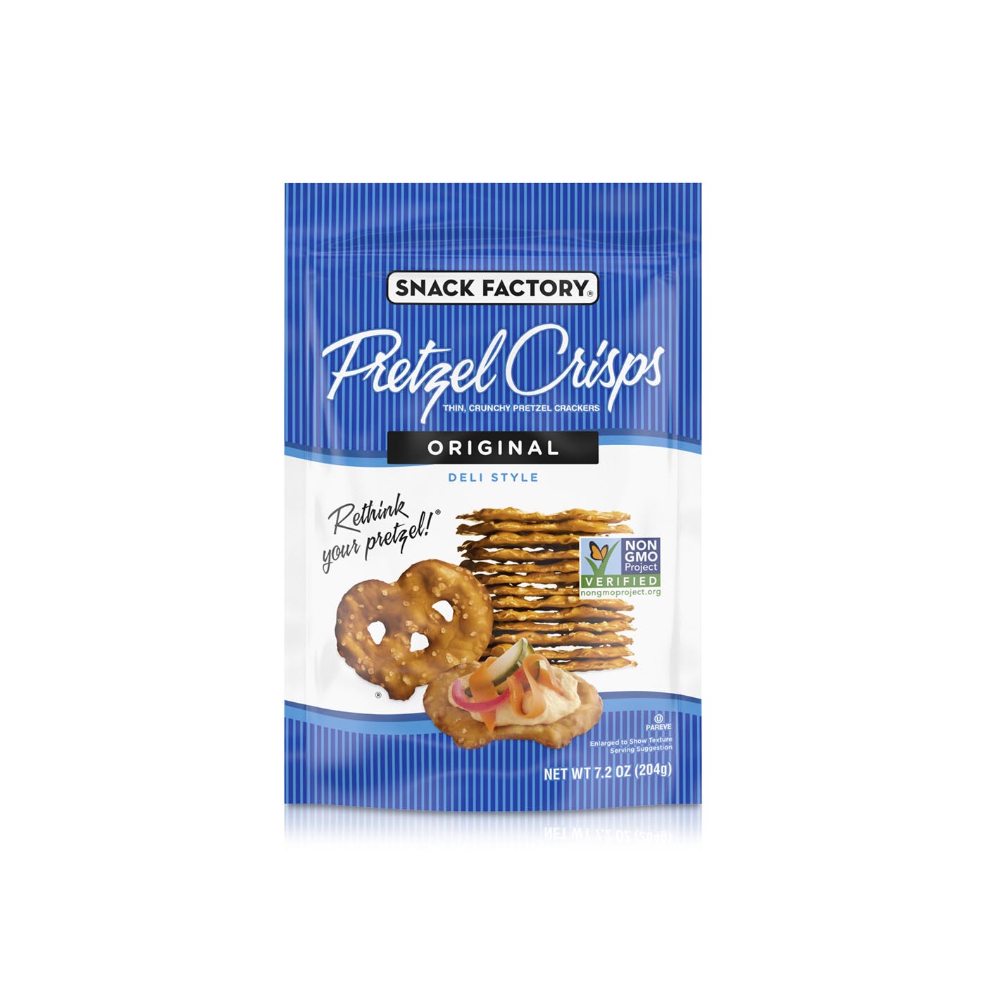 Snack Factory Pretzel Crisps Original Deli Style Pretzel Crackers 204g