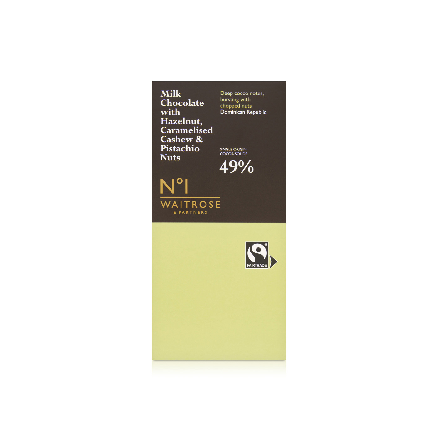 Waitrose No.1 Milk Chocolate with Hazelnut & Cashew 100g
