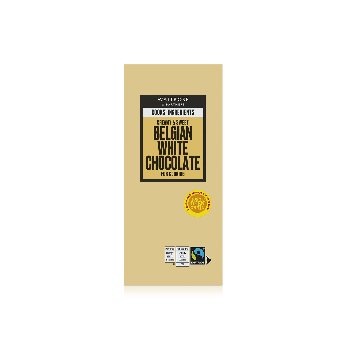 Waitrose Cooks' Ingredients Belgian White Chocolate for Cooking 180g