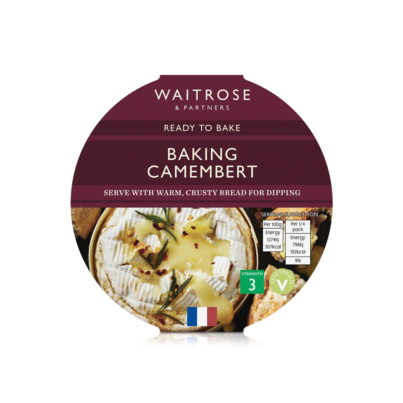 Waitrose Medium Strength Baking Camembert 250g