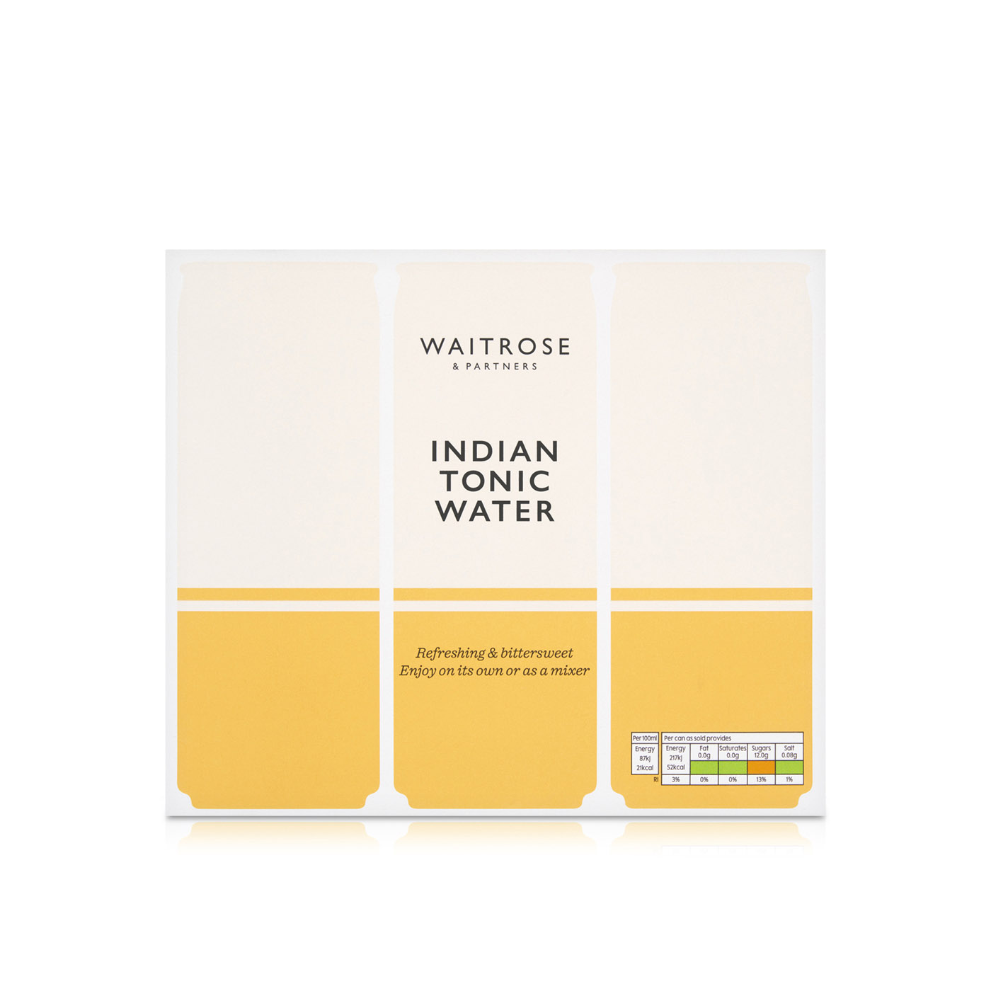 Waitrose Indian Tonic Water 250ml 6 Cans