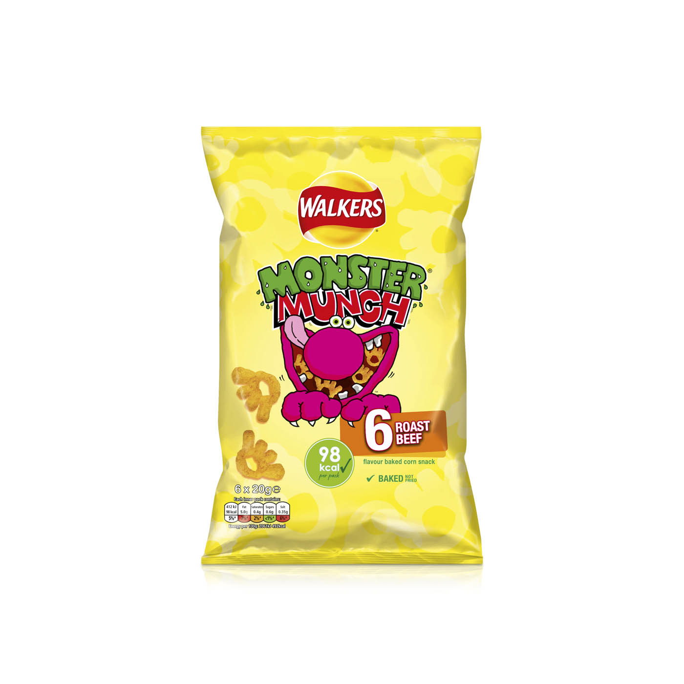 Walkers Monster Munch Roast Beef 6 x 20g