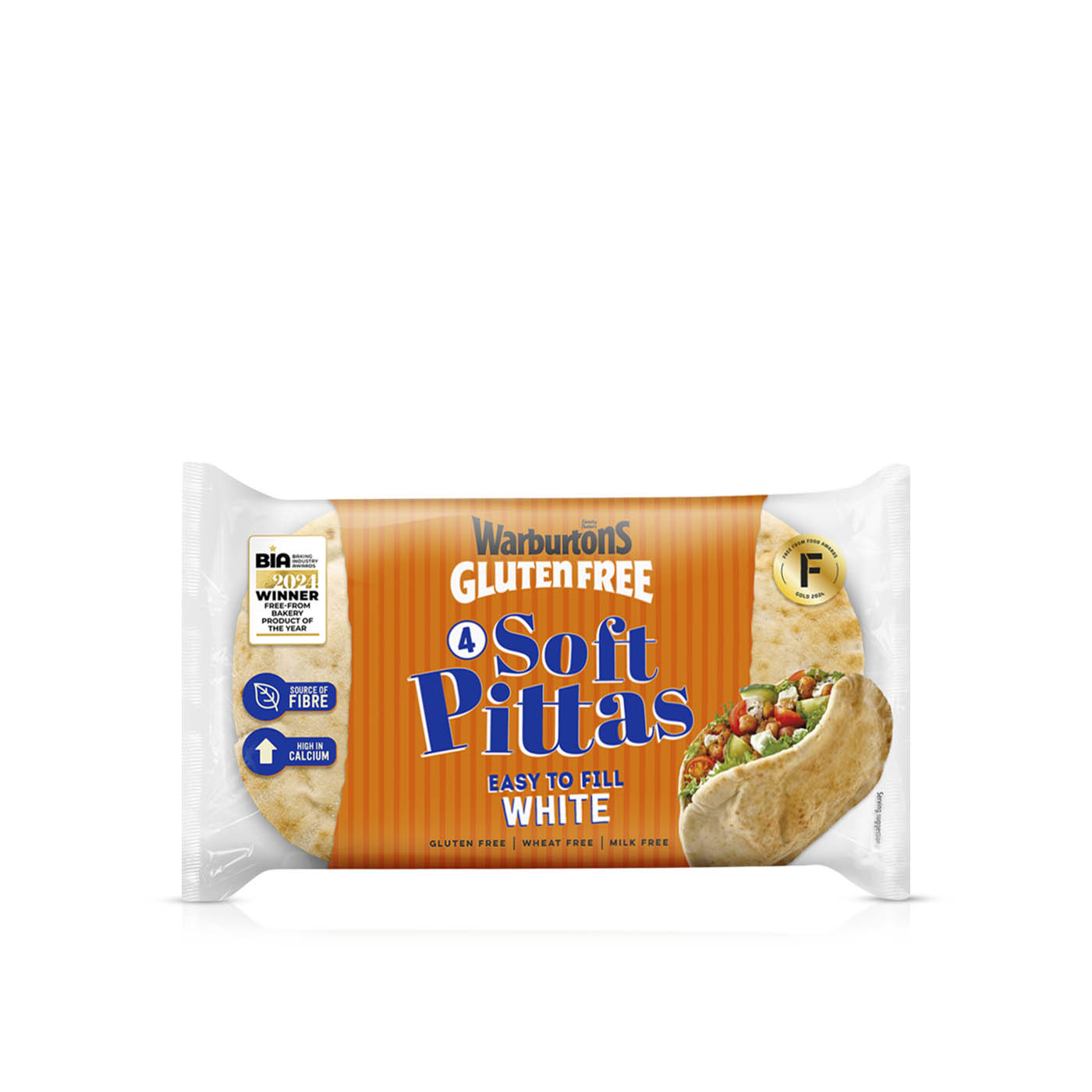 Warburtons Gluten Free White Soft Pittas x4
