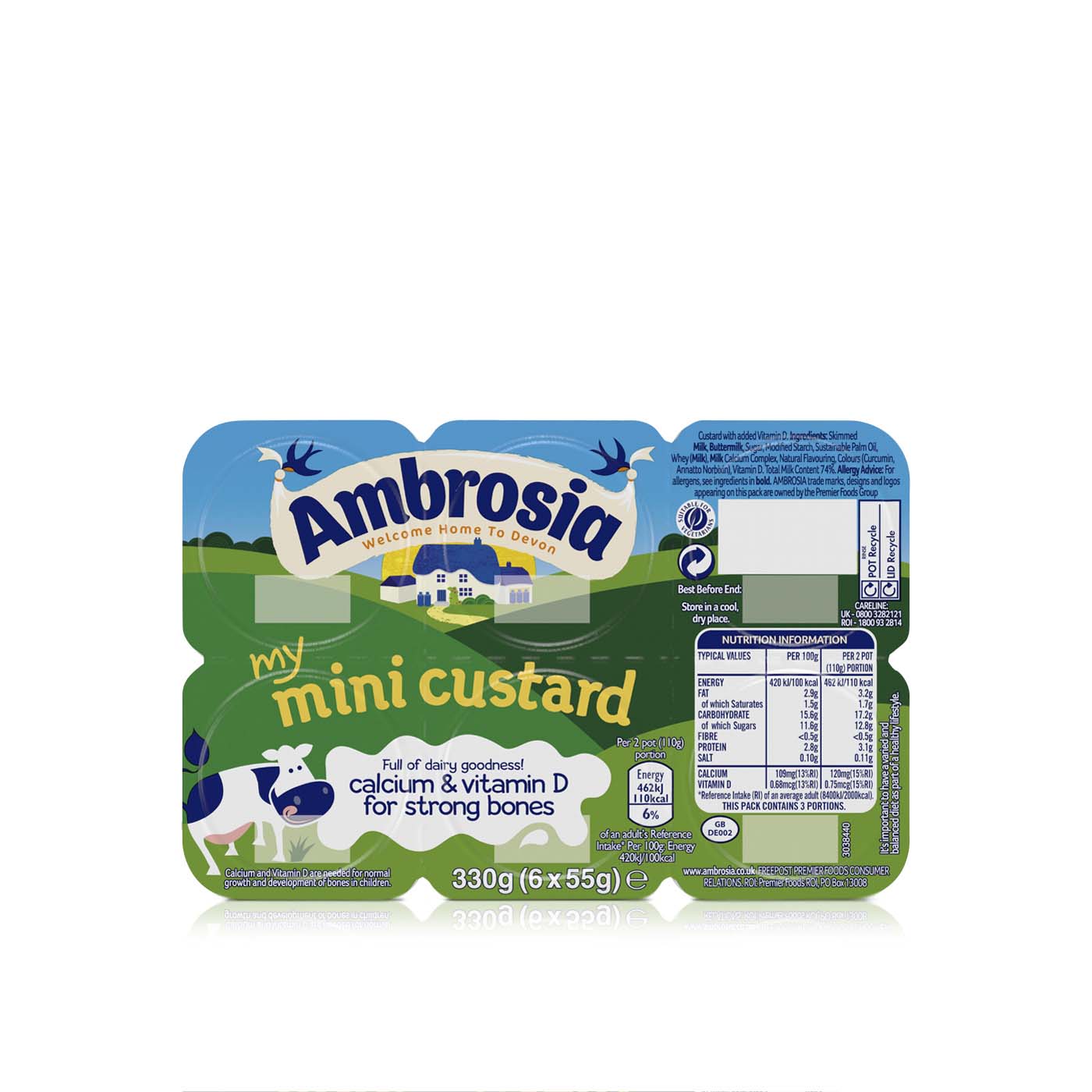 Ambrosia Mini Custard 55g x 6