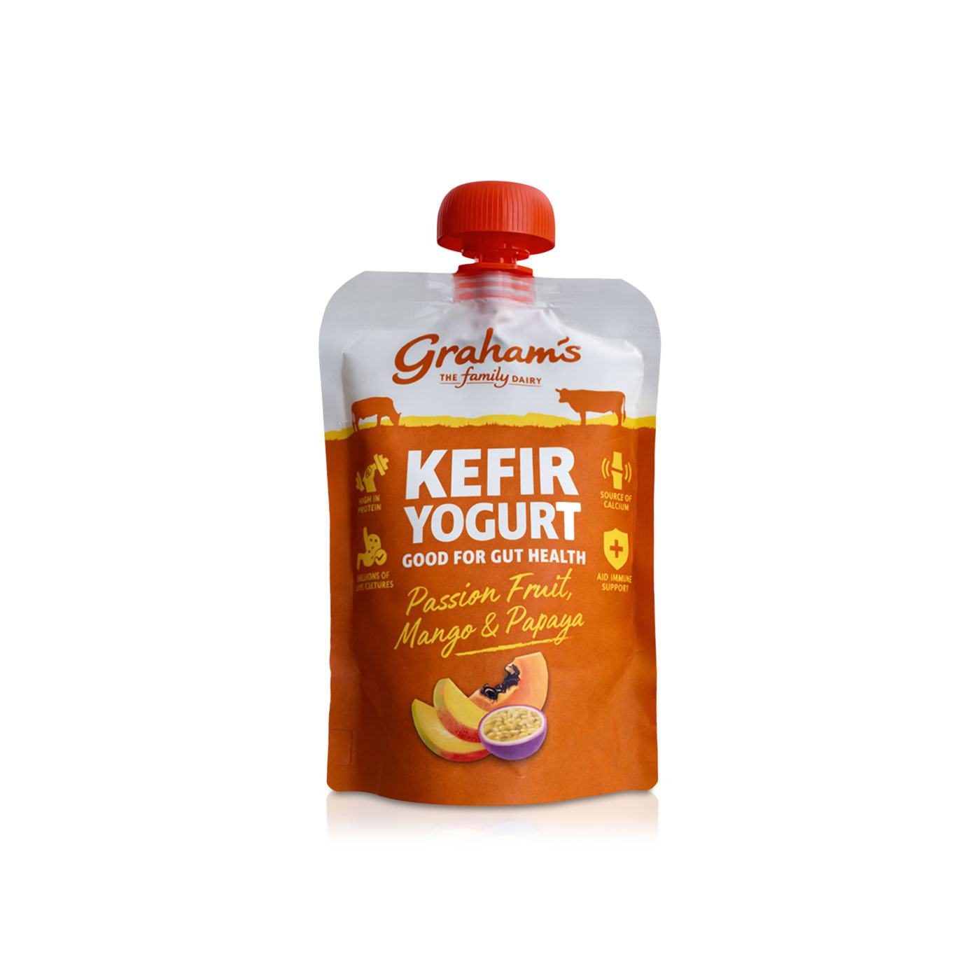 Grahams Passion Fruit, Mango & Papaya Kefir Yogurt Pouch 150g