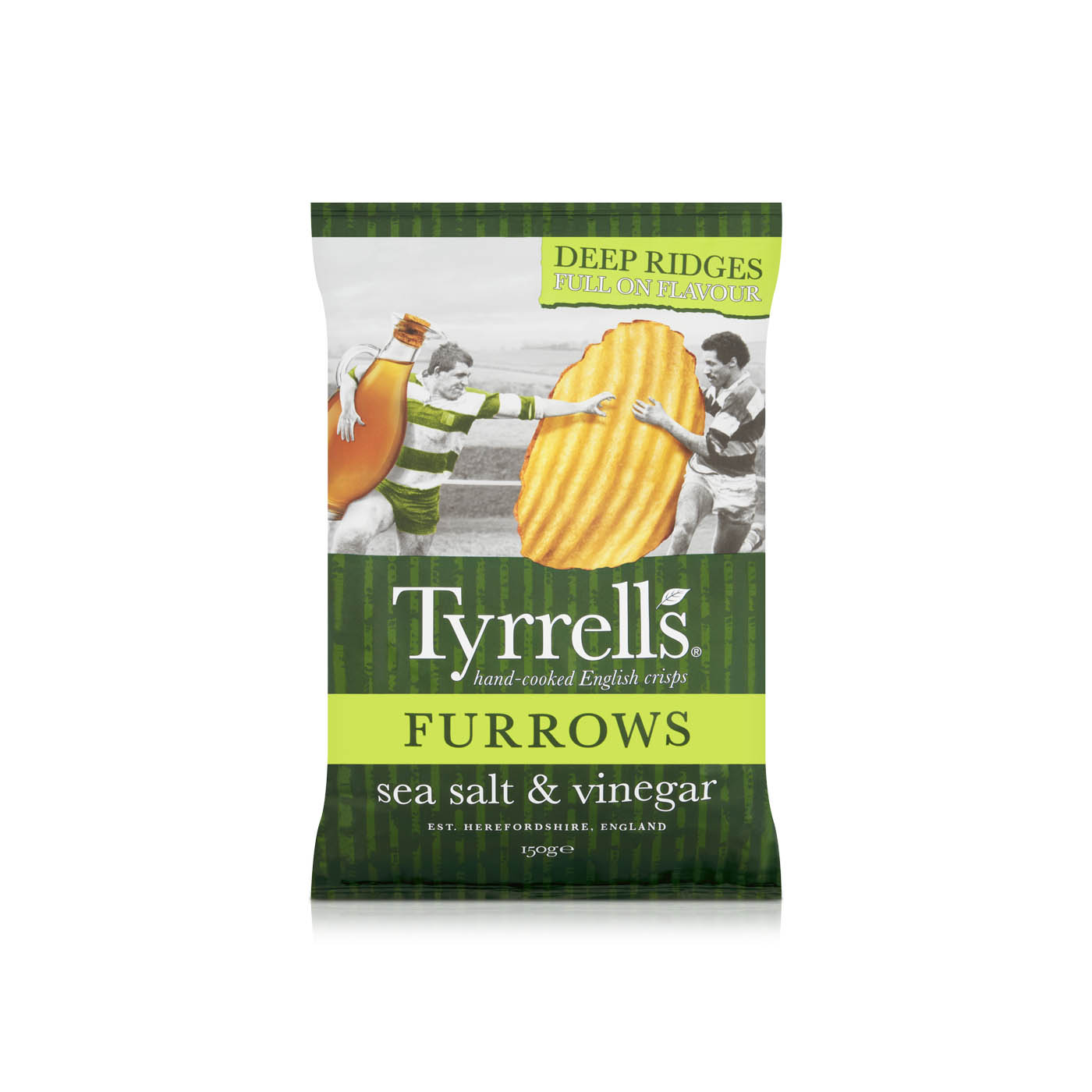 Tyrrells Sea Salt and Vinegar Furrows Crisps 150g