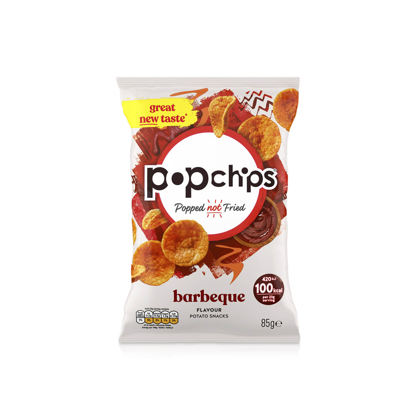 Popchips BBQ Popped Potato Crisps 85g