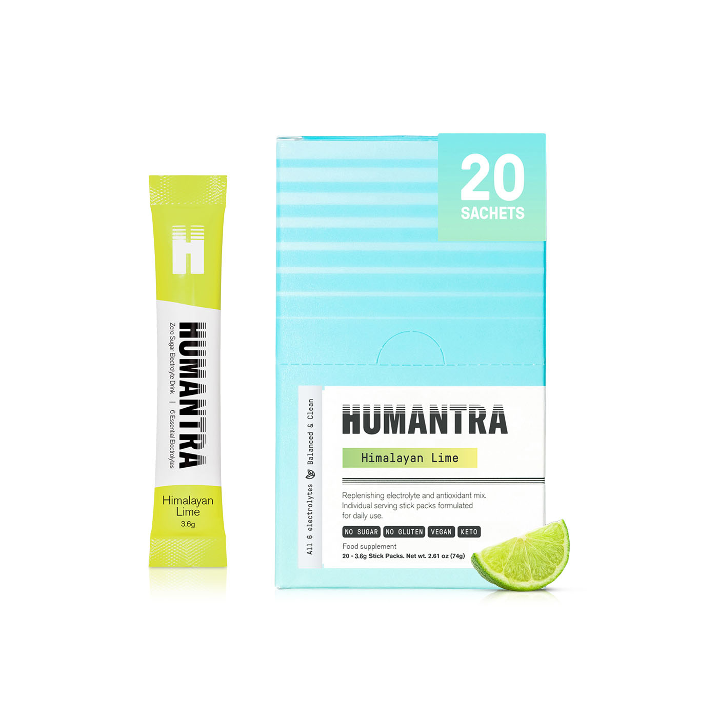 Humantra Himalayan Lime Electrolyte Supplement 20 Sticks