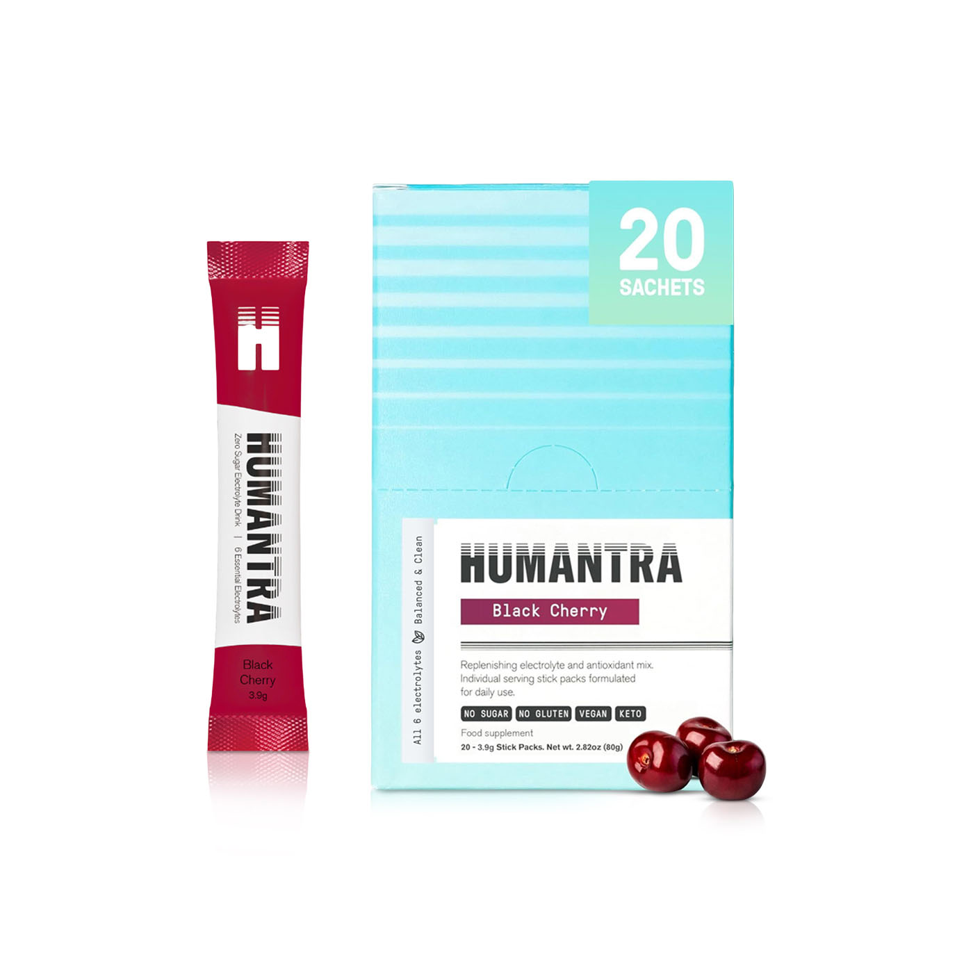 Humantra Black Cherry Electrolyte Supplement 20 Sticks