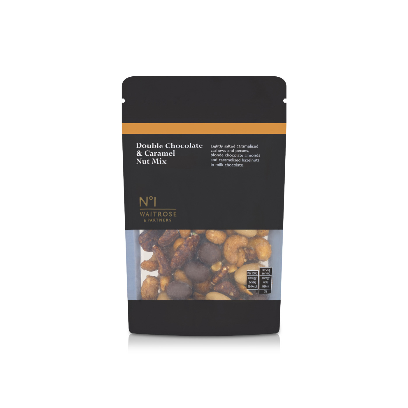 Waitrose No1 Double Chocolate & Caramel Nut Mix 150g