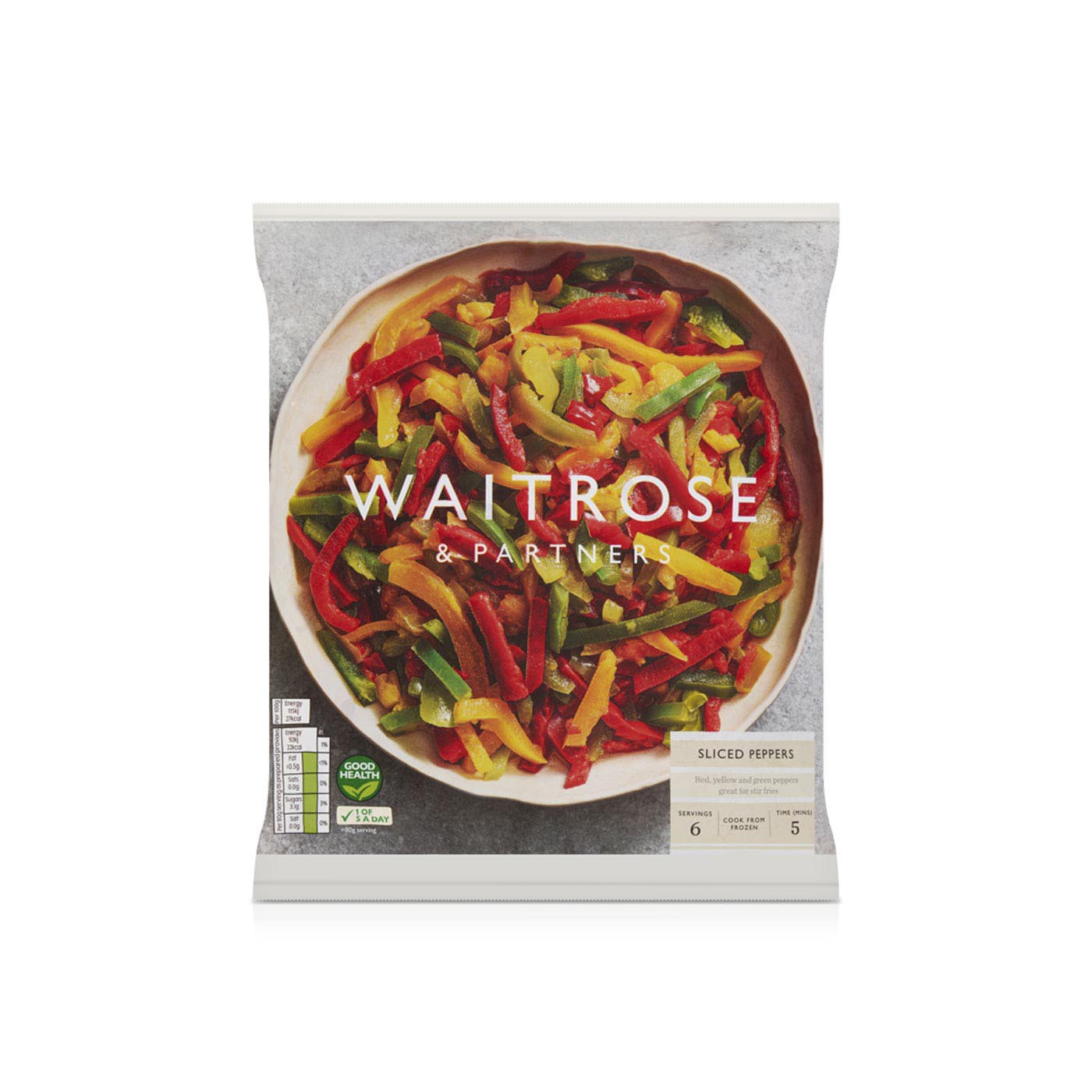 Waitrose Sliced Peppers 500g