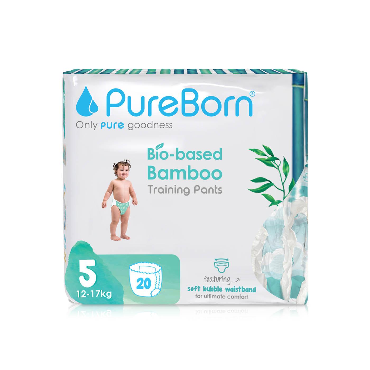PureBorn Pull up Pants Bamboo Size 5 (12-17kg) x20