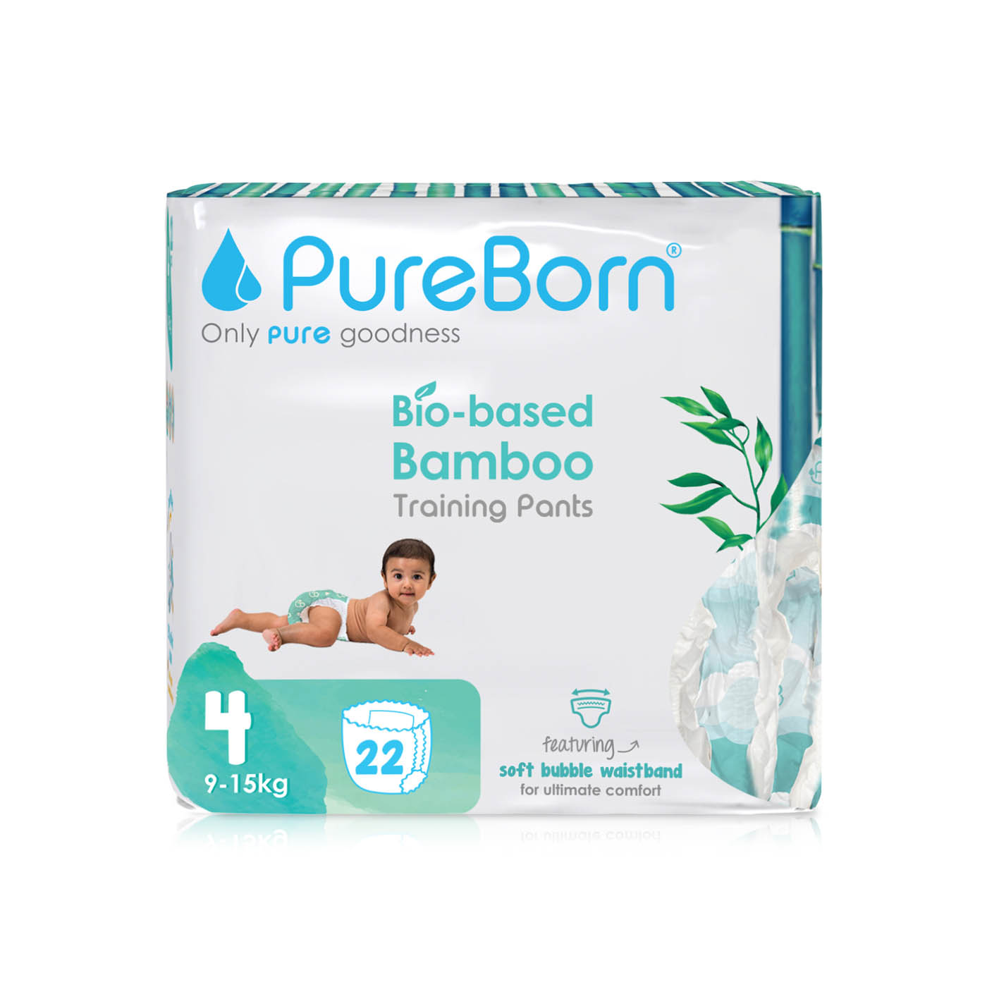 PureBorn Pull up Pants Bamboo Size 4 (9-15kg) x22