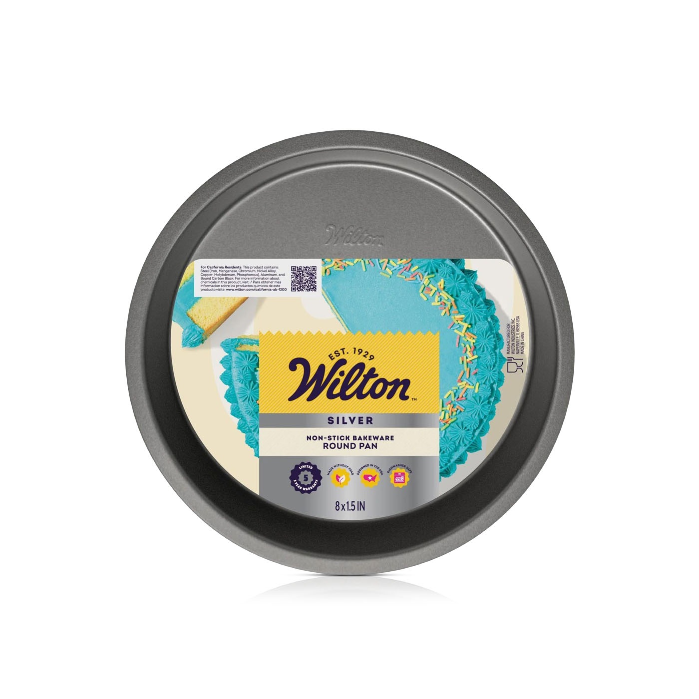 Wilton Non-Stick Round Pan Silver 8x1.5 inch