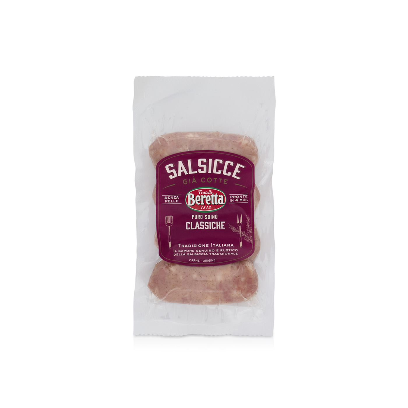 Fratelli Beretta Cooked Pure Pork Classic Sausages 180 g
