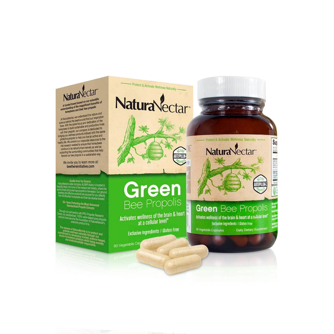 NaturaNectar Green Bee Propolis Veg Caps x60