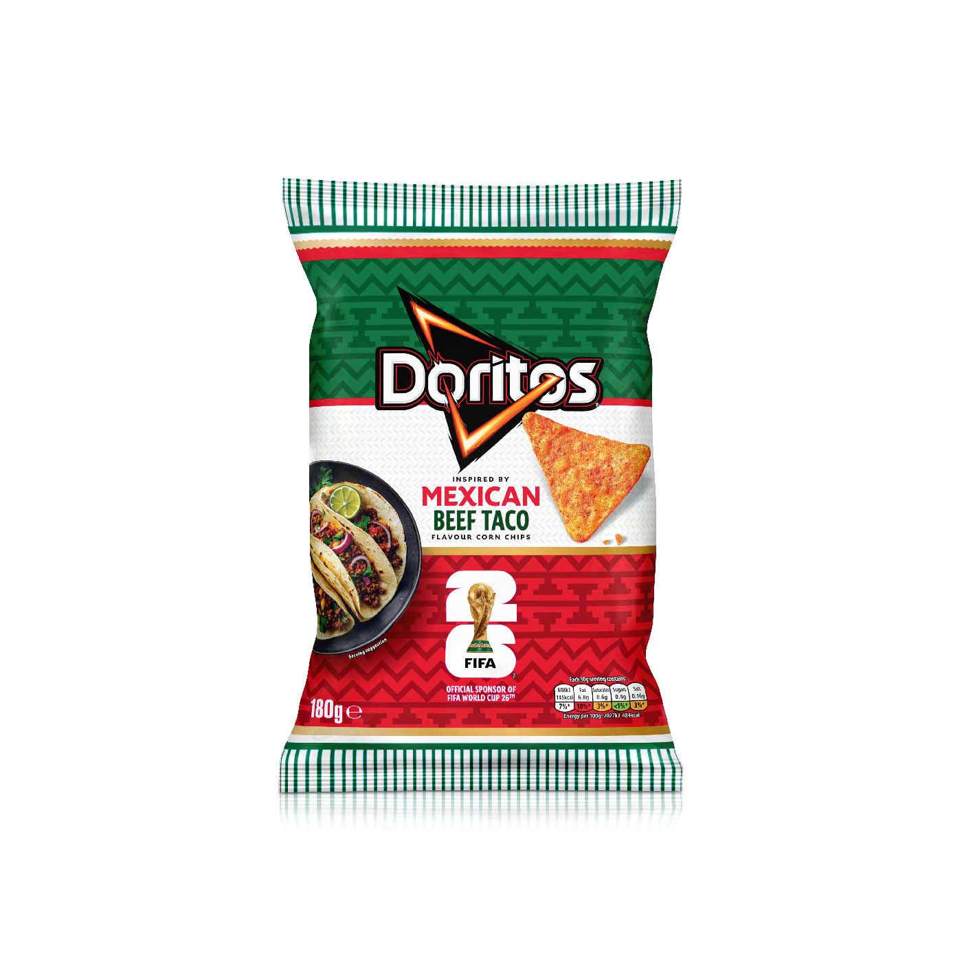 Doritos Mexican Beef Taco Tortilla Corn Crisps 180g