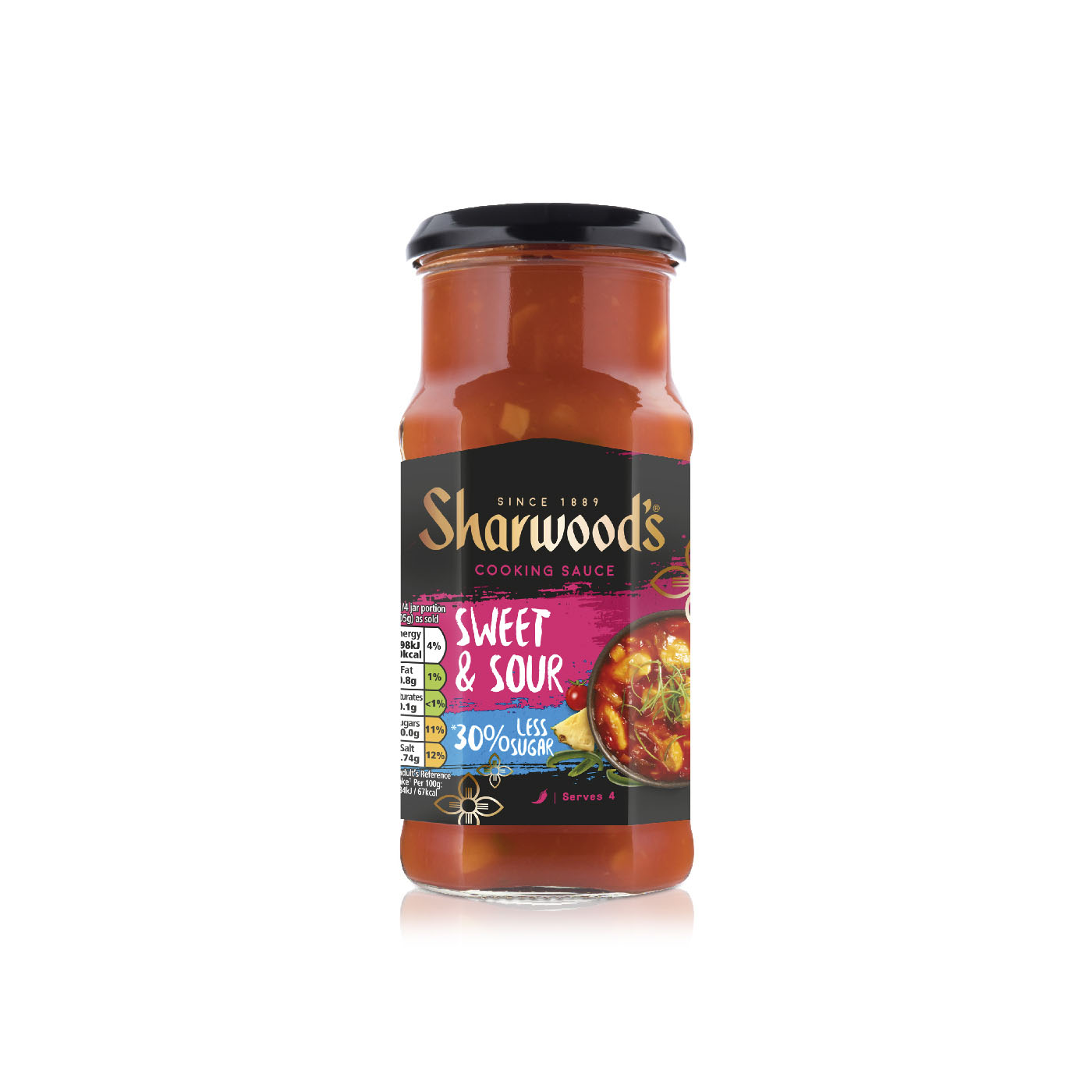 Sharwoods Sweet & Sour 30% Less Sugar Cooking Sauce 425g