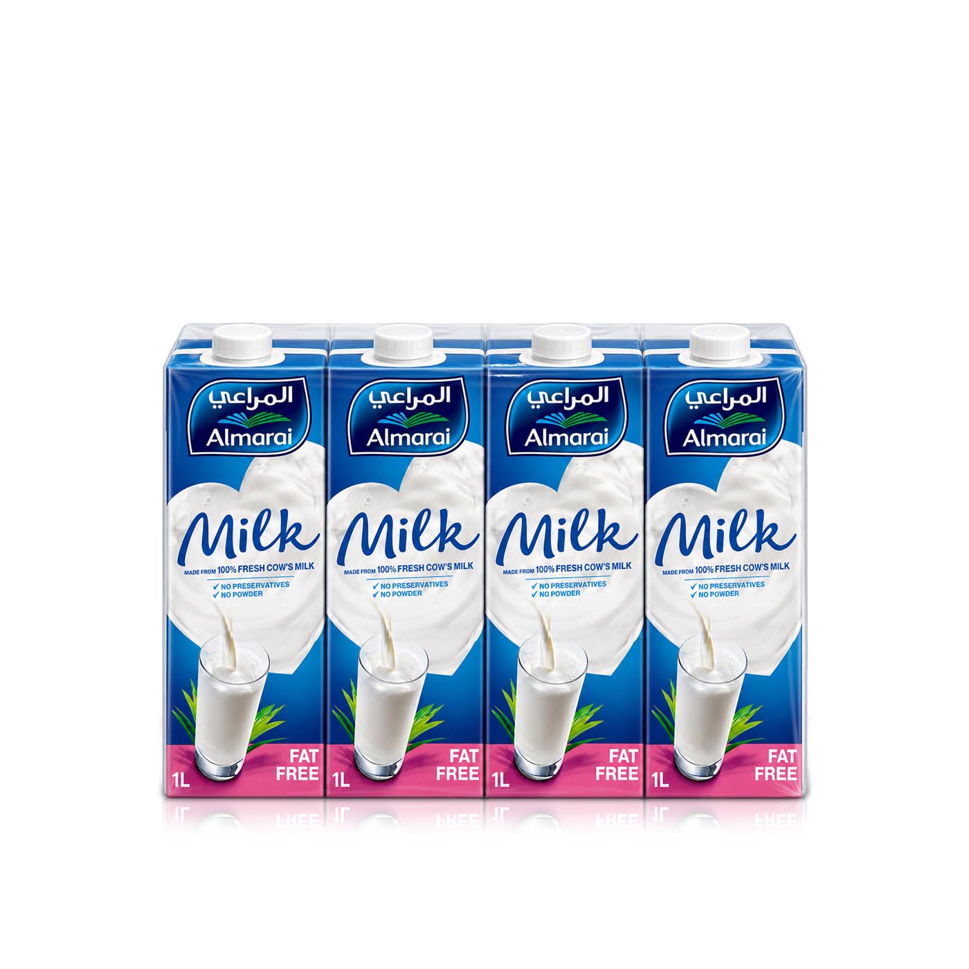 Almarai Uht Milk Fat Free 1 litre x 4