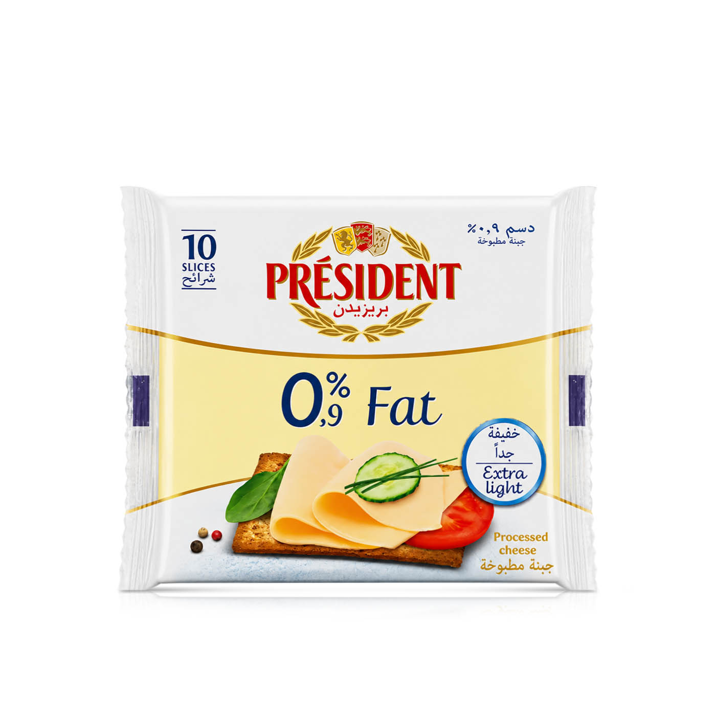 President 0% Fat Cheese Slices 200g