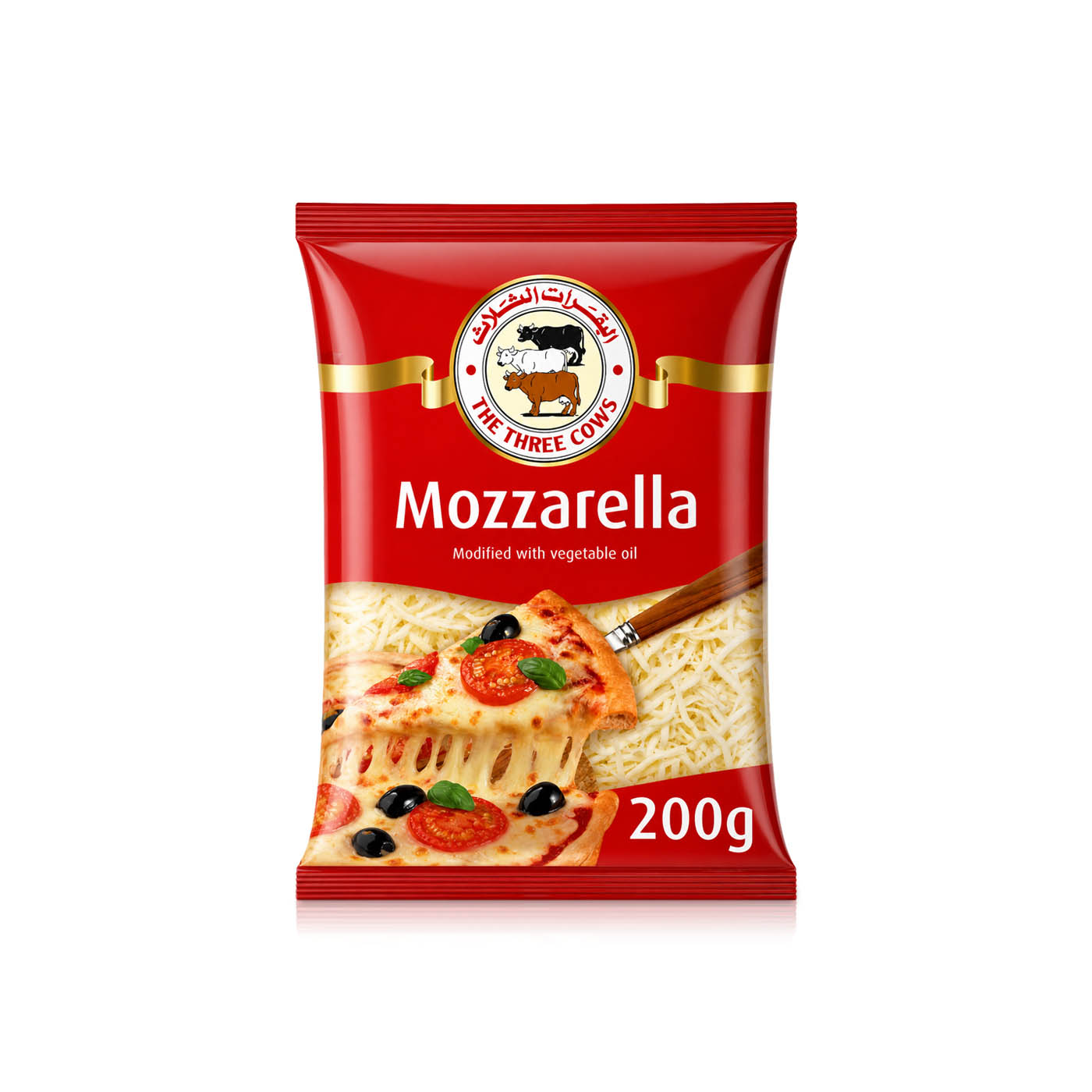 The Three Cows Shredded Mozzarella 200g