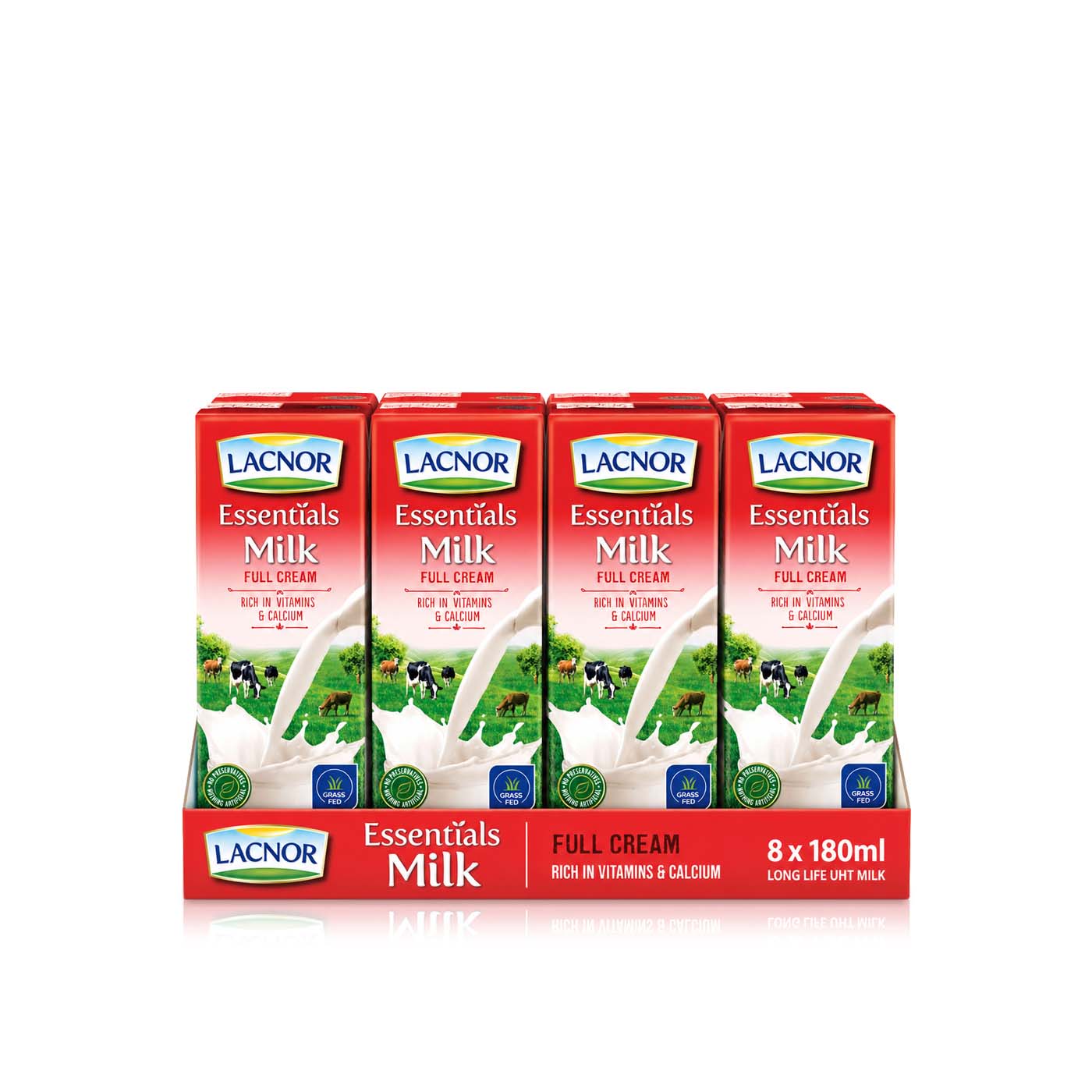 Lacnor Essentials Milk Full Cream 8 x 180ml