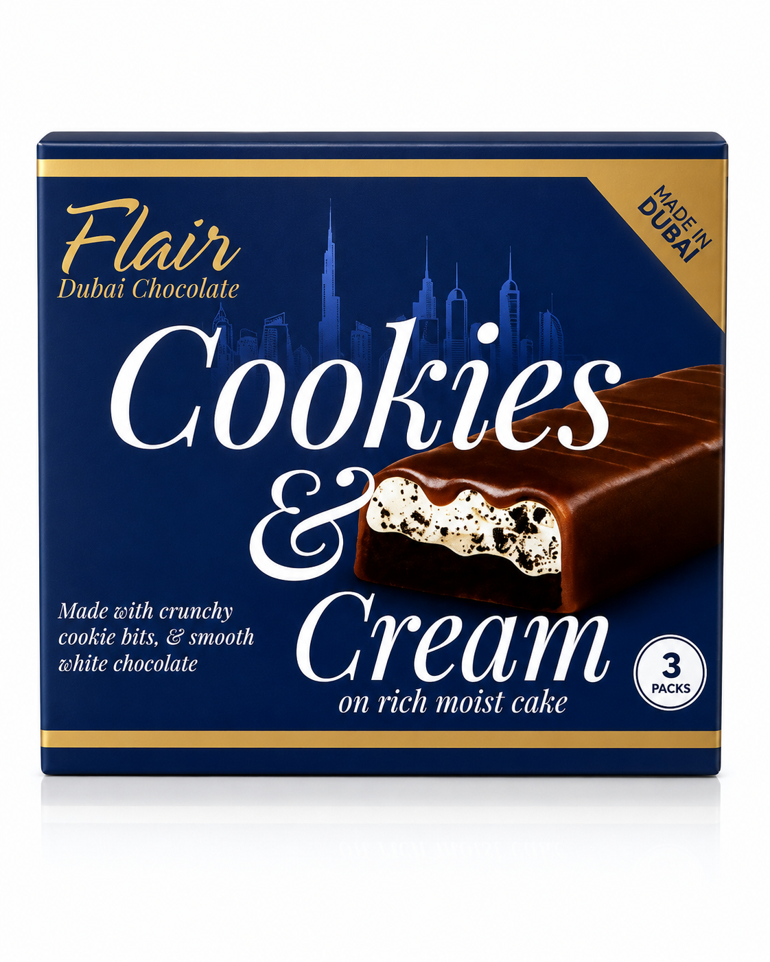 Flair Cookies & Cream Cake Bar x 3