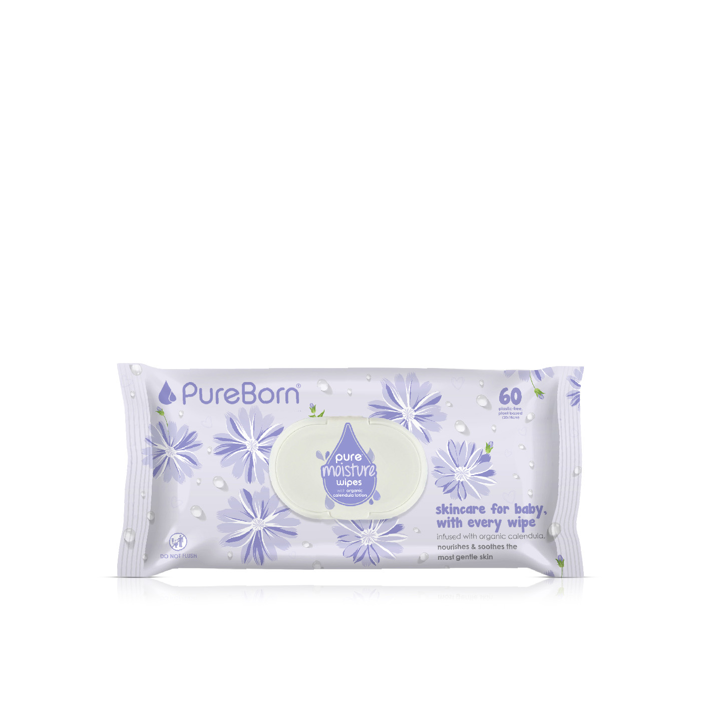 PureBorn Pure Moisture Calendula Wipes x 60