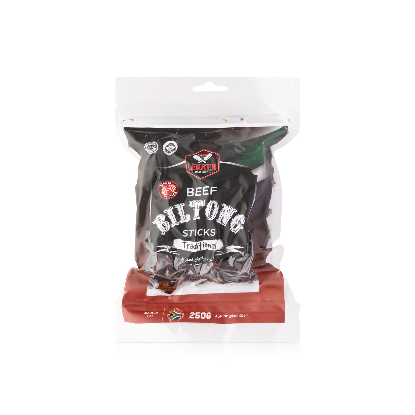 Lekker Beef Biltong Sticks Traditional 250g