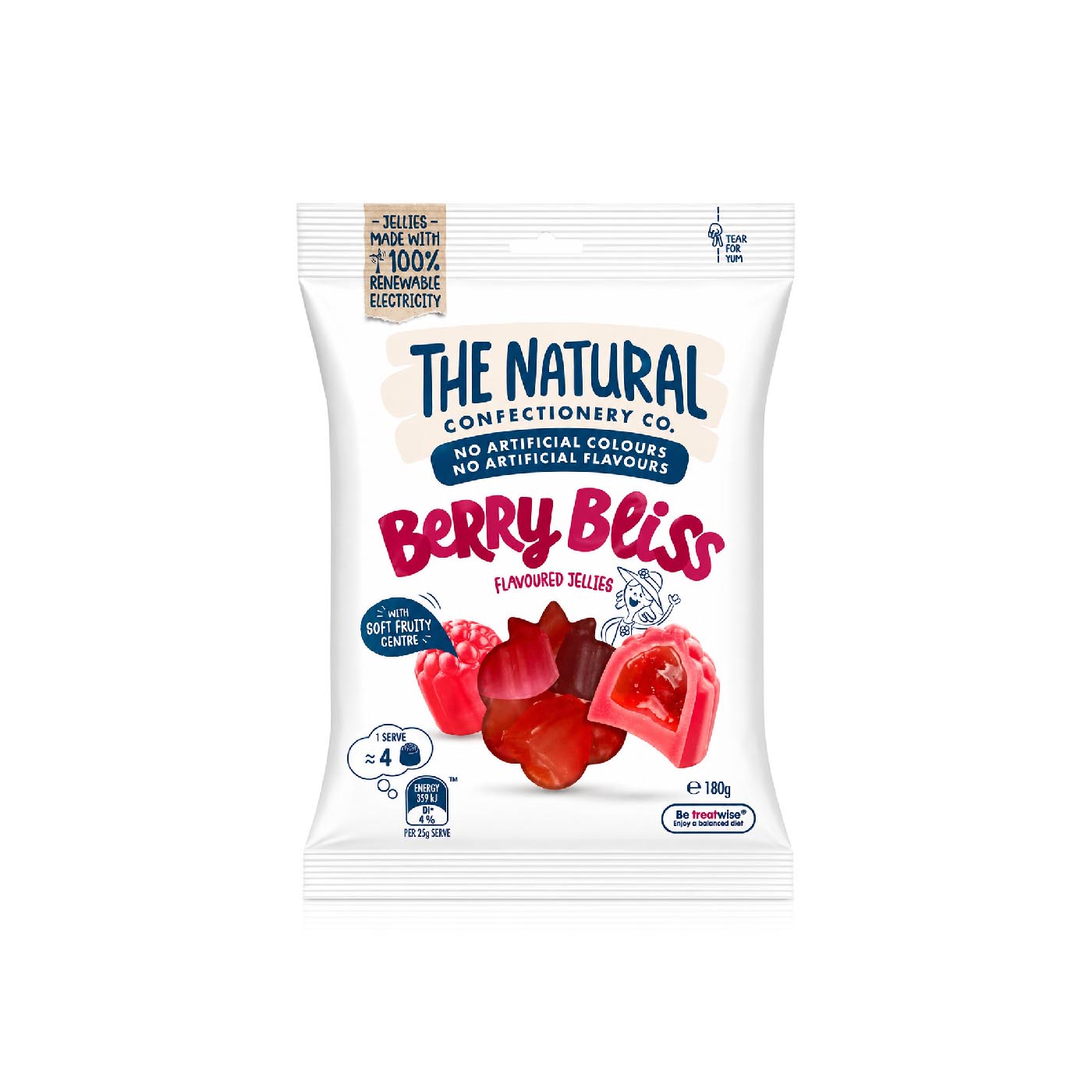 The Natural Confectionery Co. Berry Bliss Flavoured Jellies 180g