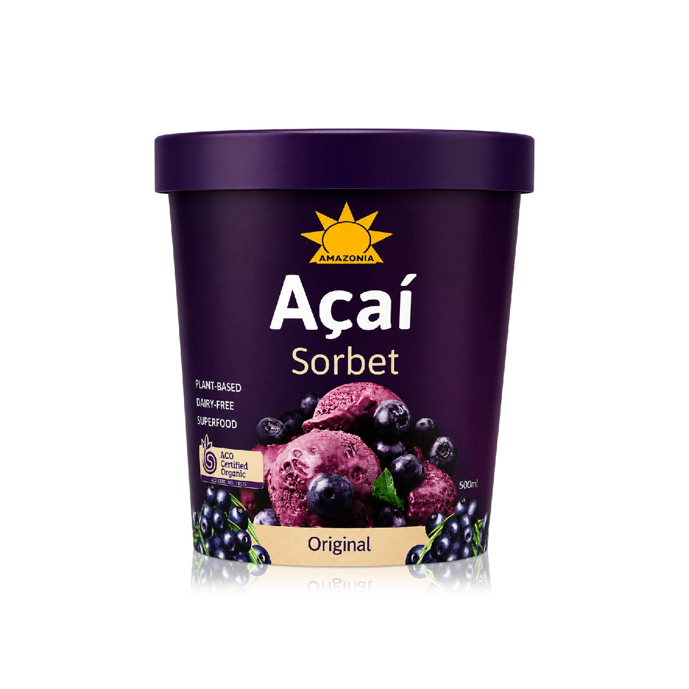 Amazonia Frozen Acai Sorbet Original 500Ml