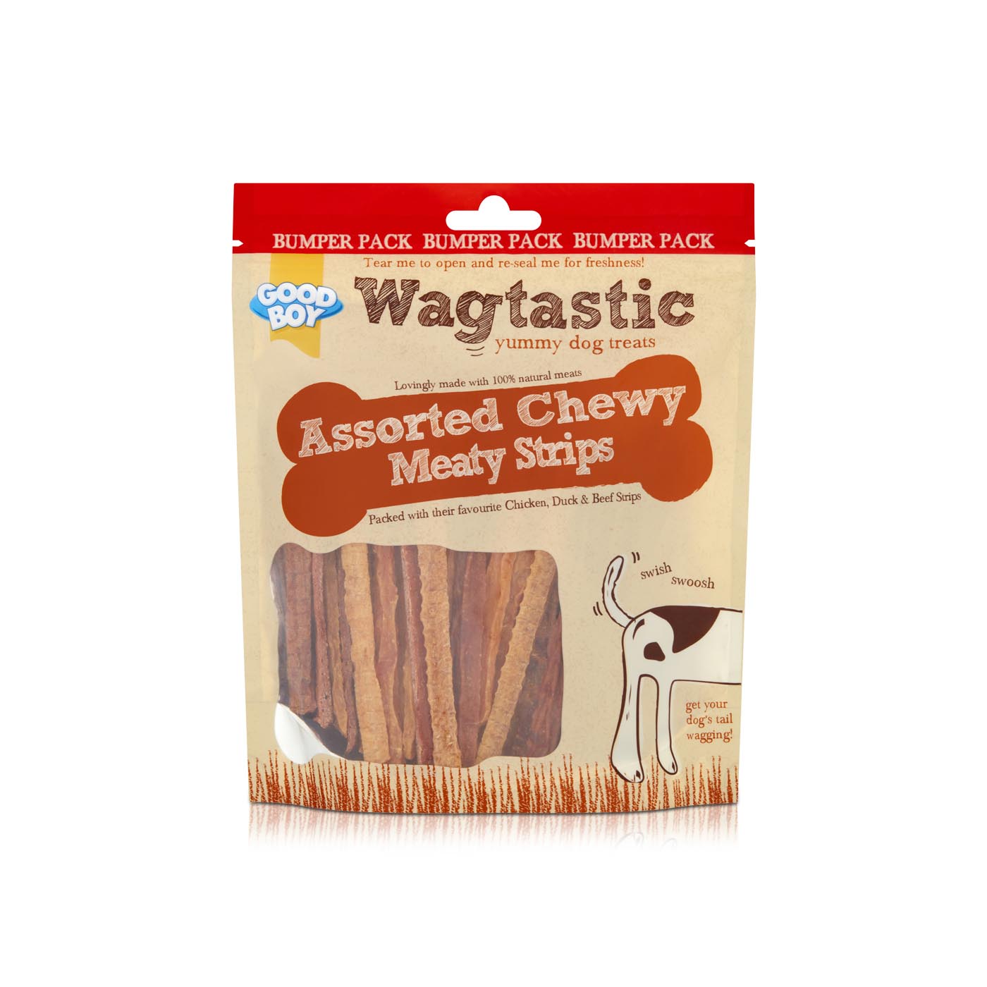Wagtastic Assorted Chewy Meaty Strips 300g