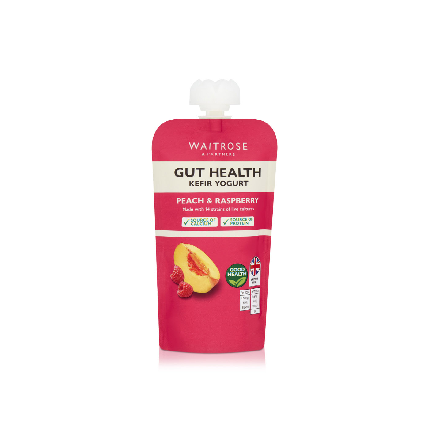 Waitrose Gut Health Peach & Raspberry Kefir Yogurt 130g