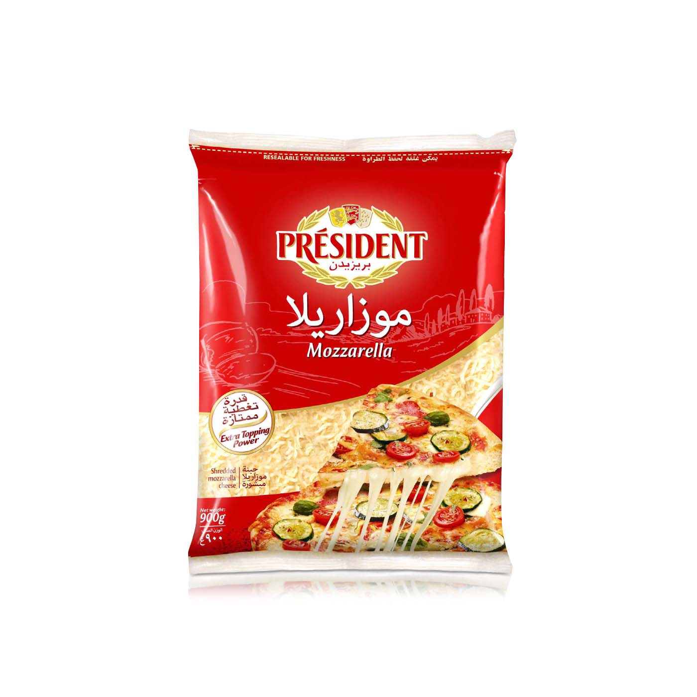 President Shredded Mozzarella Cheese 900g
