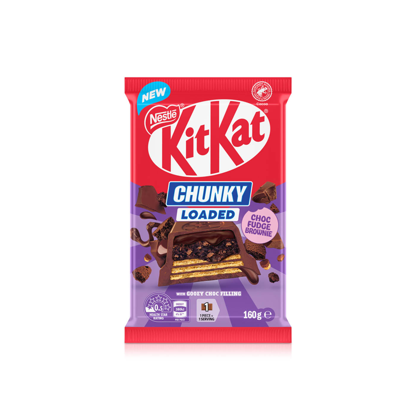 Kitkat Chunky Loaded Choc Fudge Brownie Chocolate Bar 160g