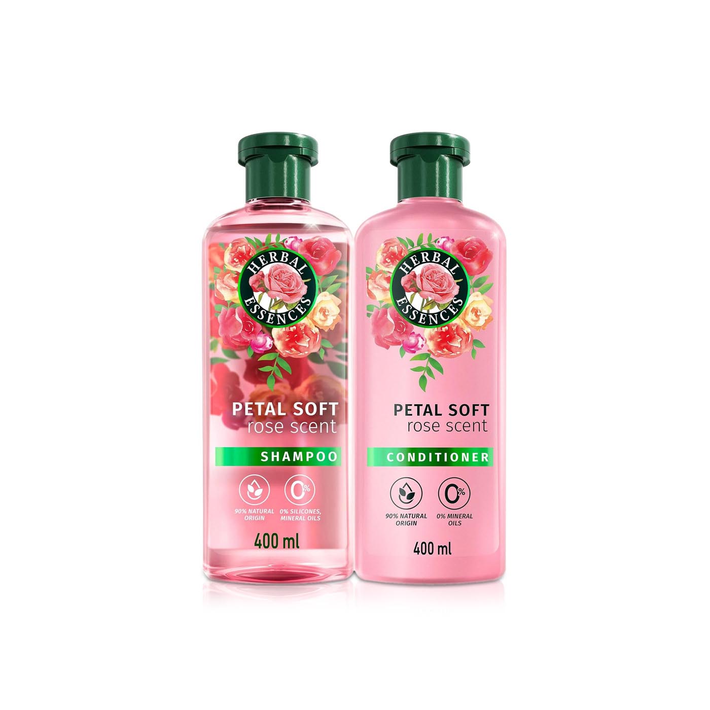 Herbal Essences Petal Soft Rose Scent Shampoo & Conditioner 400ml x 2