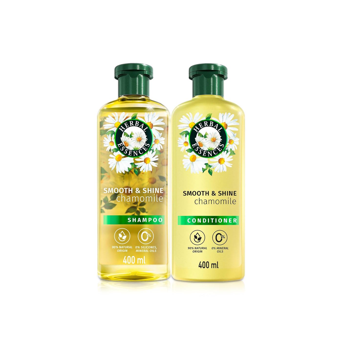 Herbal Essences Smooth & Shine Chamomile Shampoo & Conditioner 400ml x 2