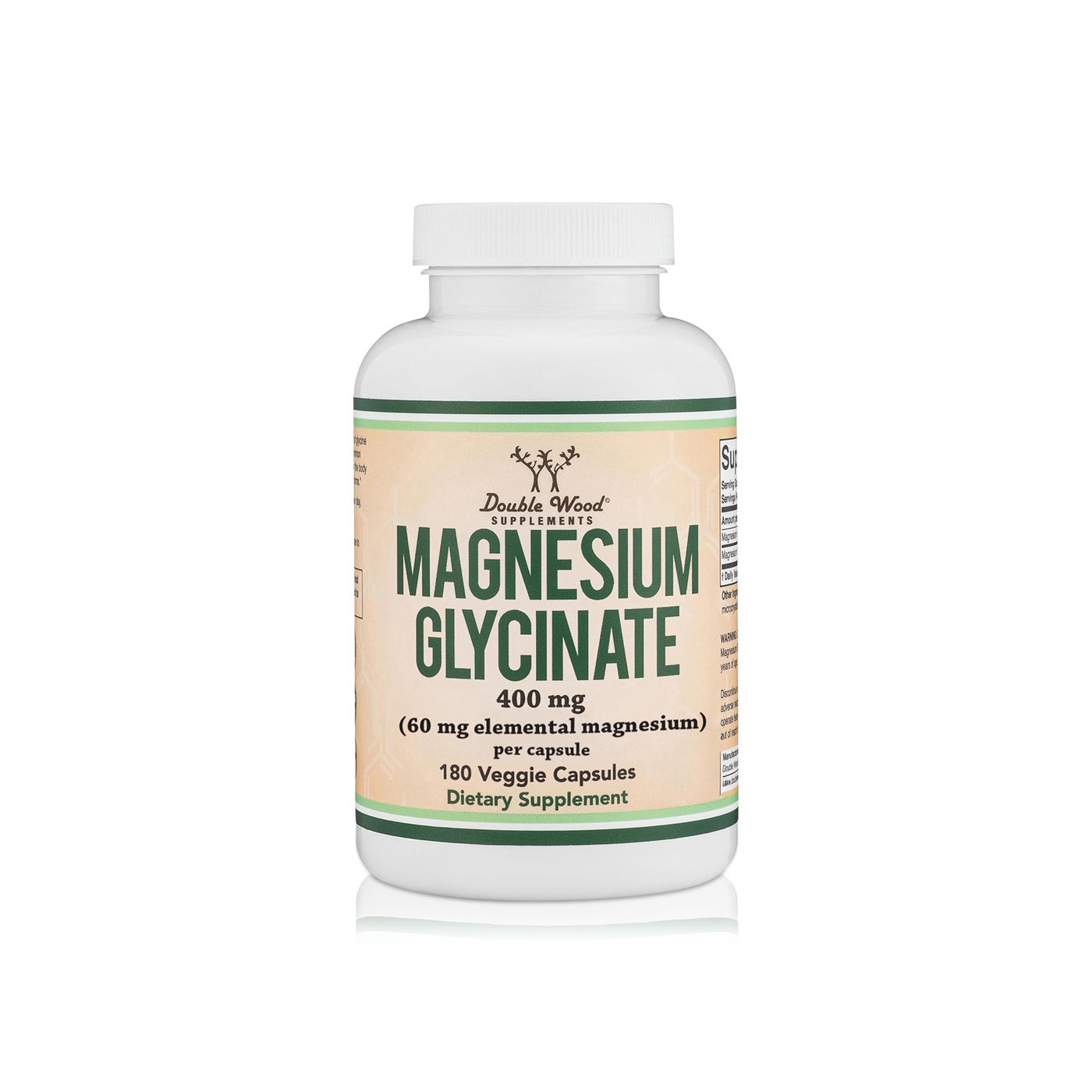 Double Wood Magnesium Glycinate Veggie Capsules x 180