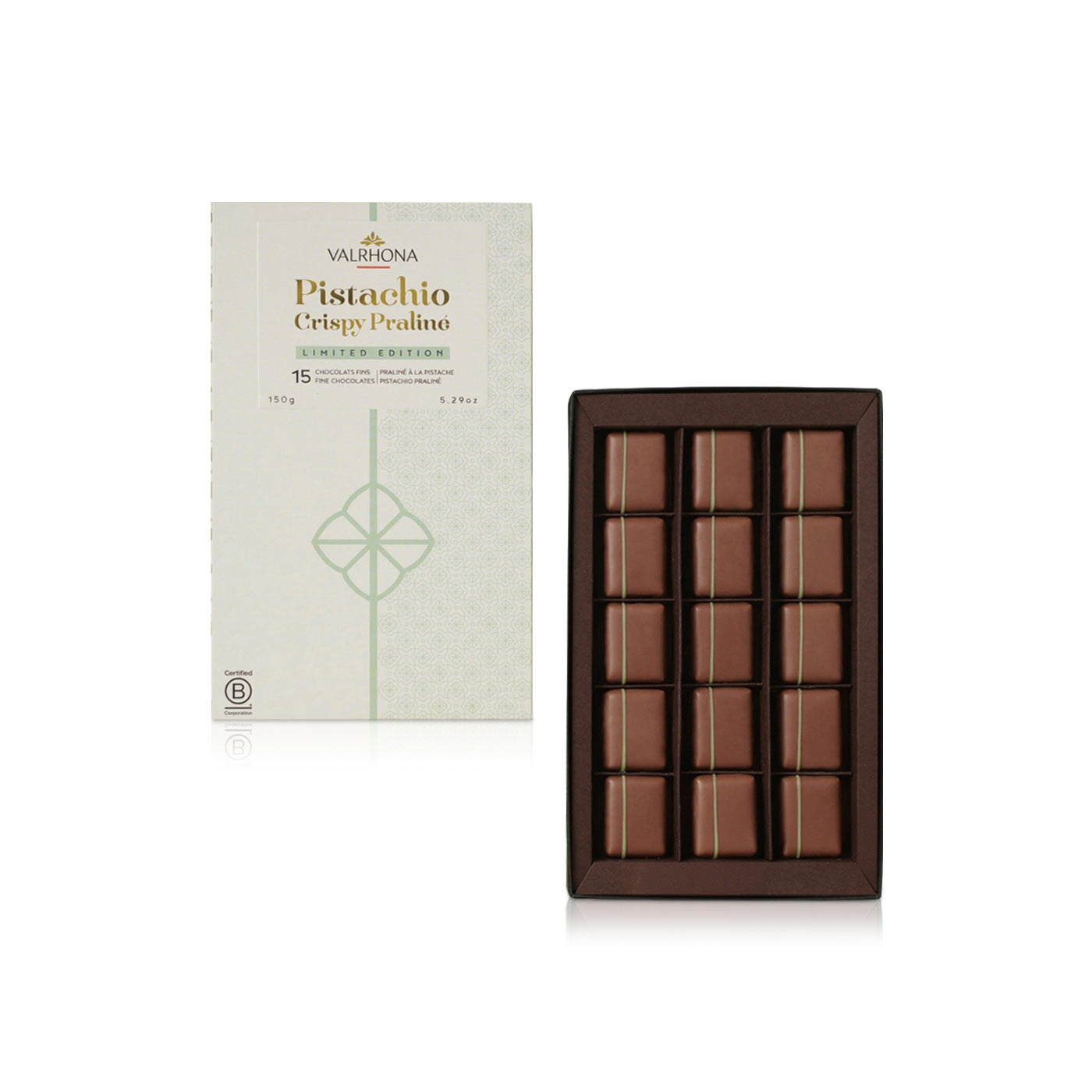 Valrhona Crispy Praline Pistachio Chocolate 150g