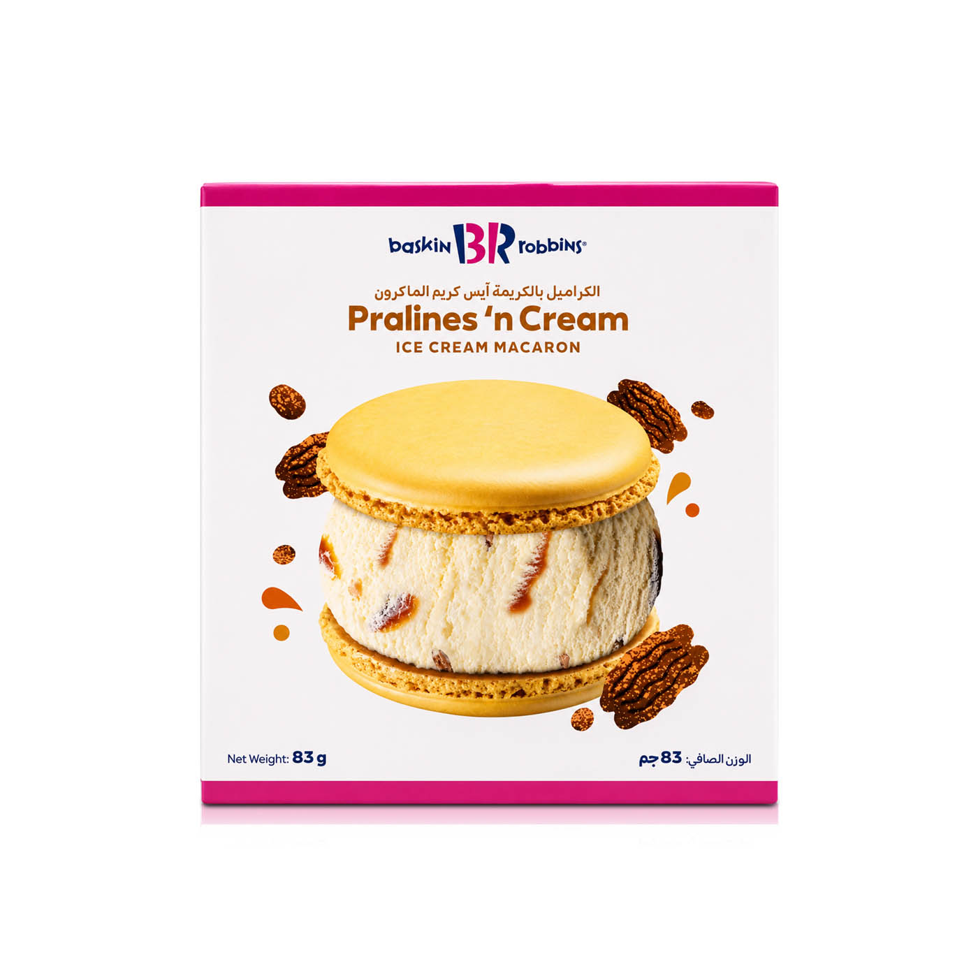 Baskin Robbins Pralines 'N Cream Ice Cream Macaron 83g